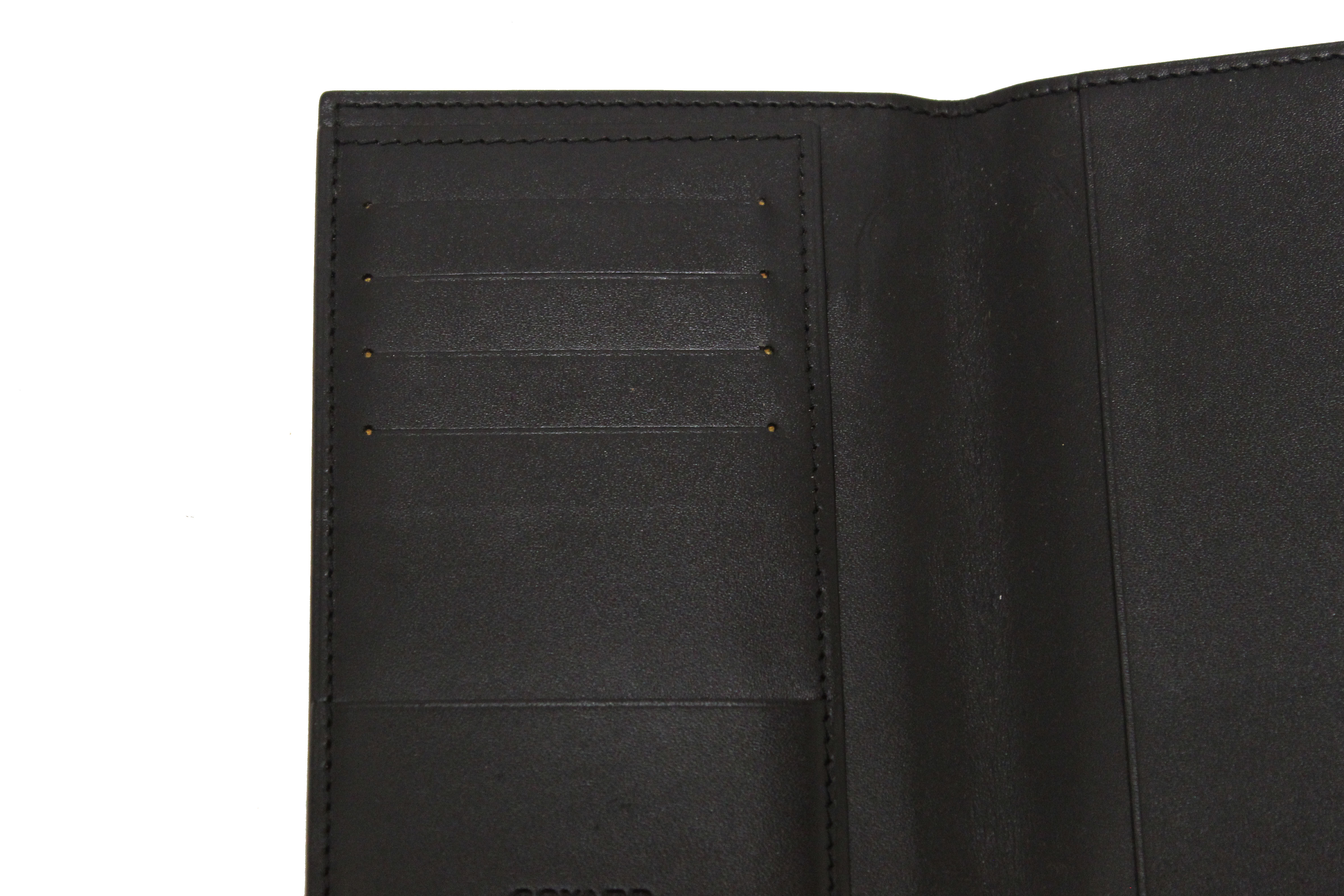 Authentic Goyard Black Goyardine Coated Canvas Passport Cover