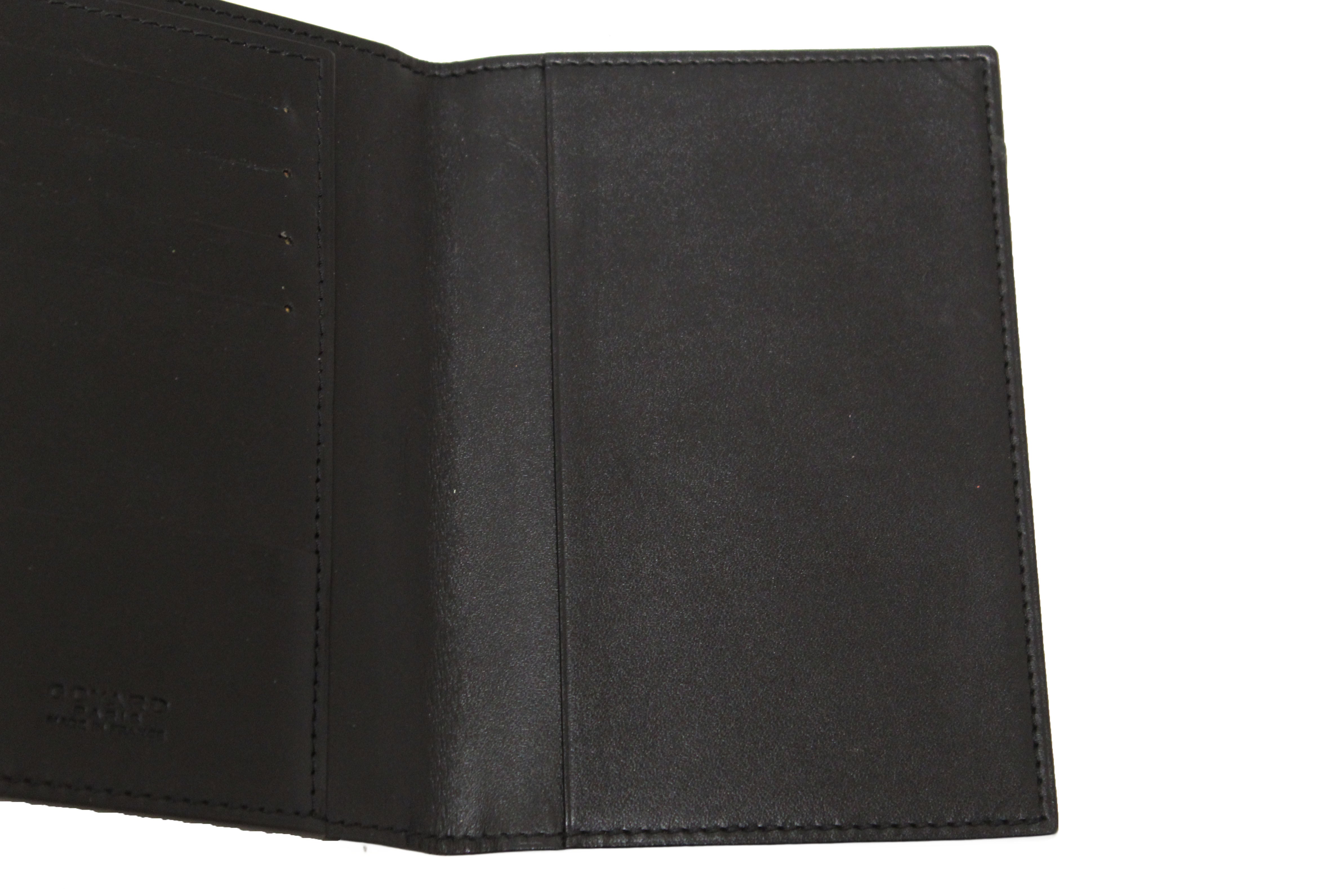 Authentic Goyard Black Goyardine Coated Canvas Passport Cover