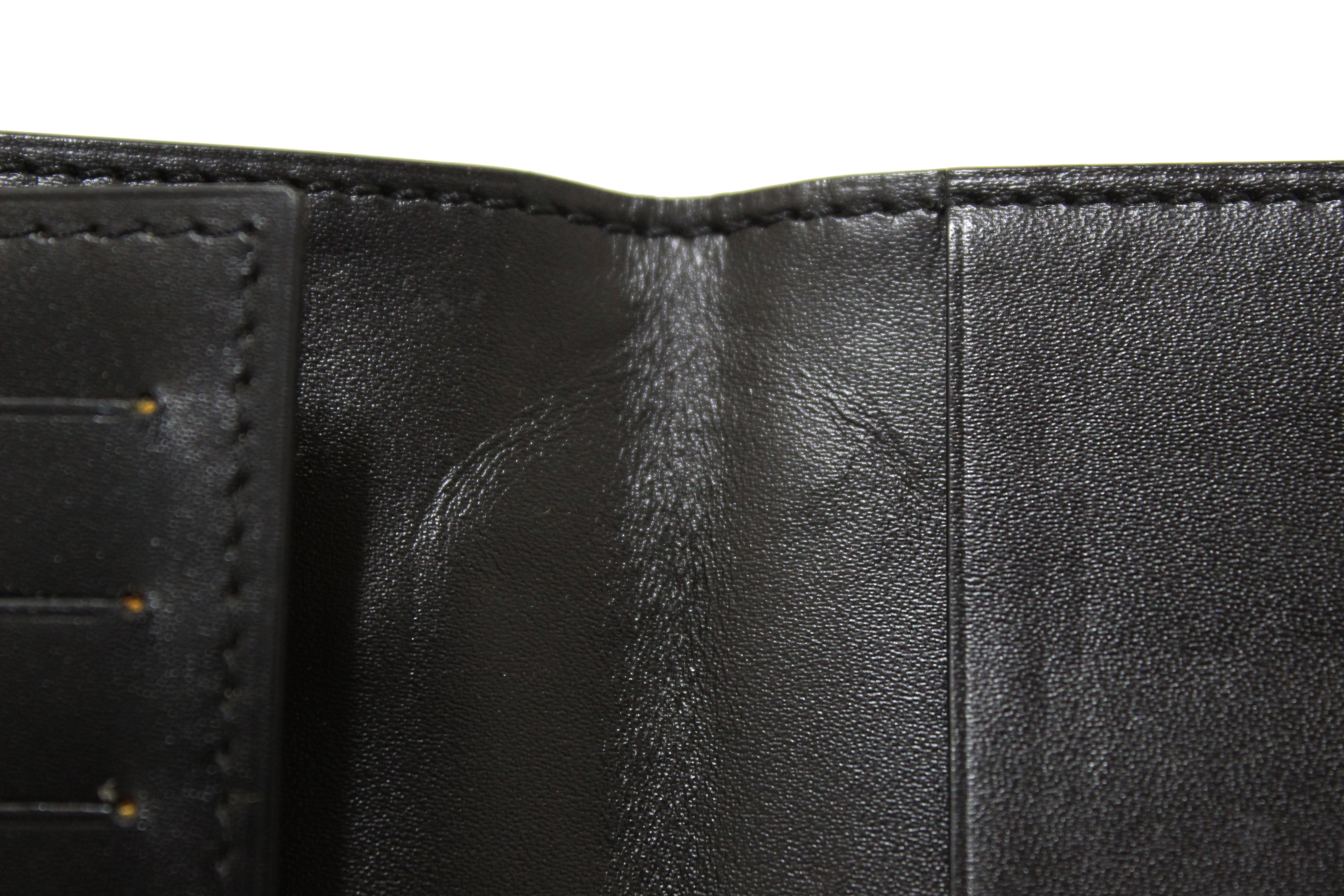 Authentic Goyard Black Goyardine Coated Canvas Passport Cover