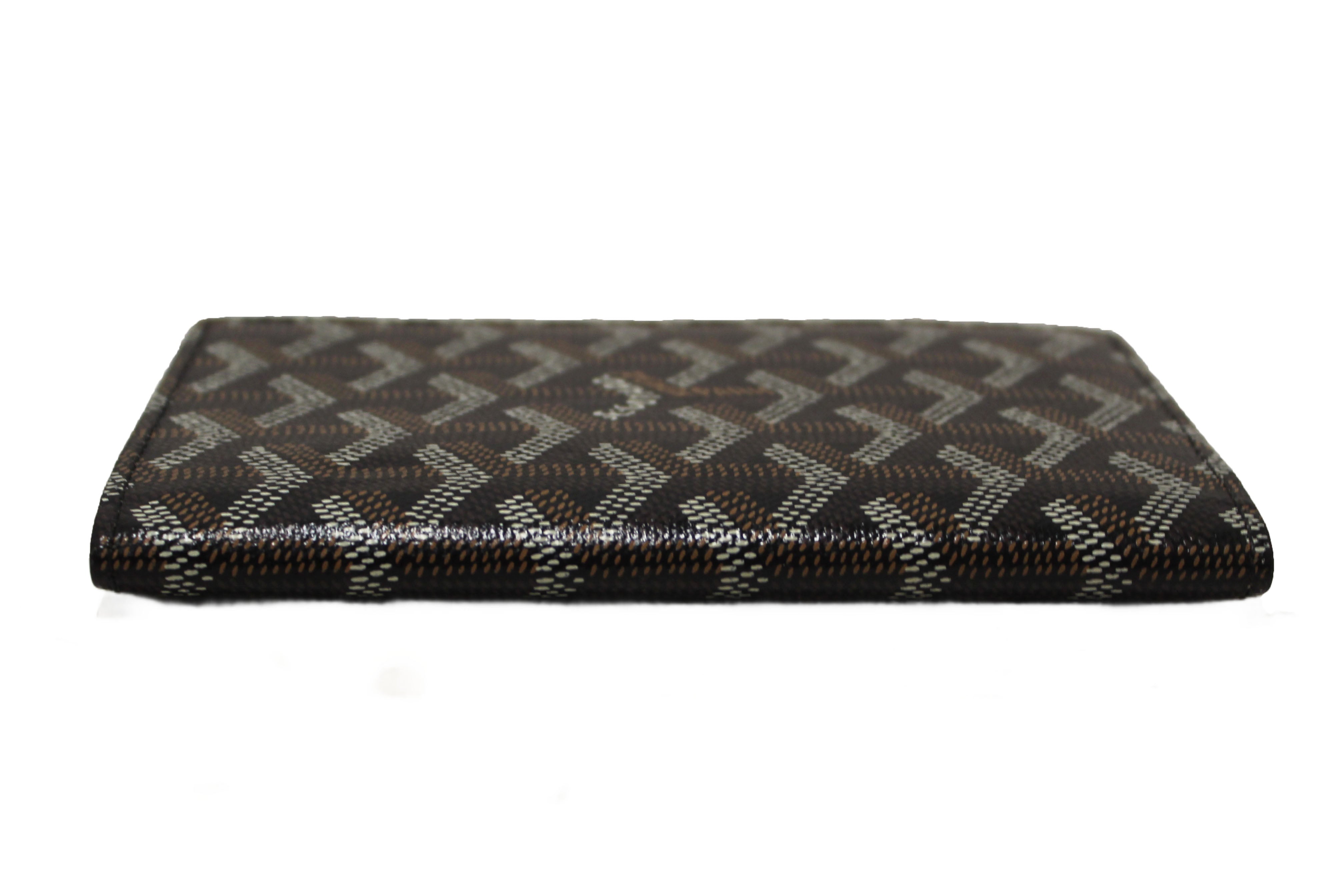 Authentic Goyard Black Goyardine Coated Canvas Passport Cover