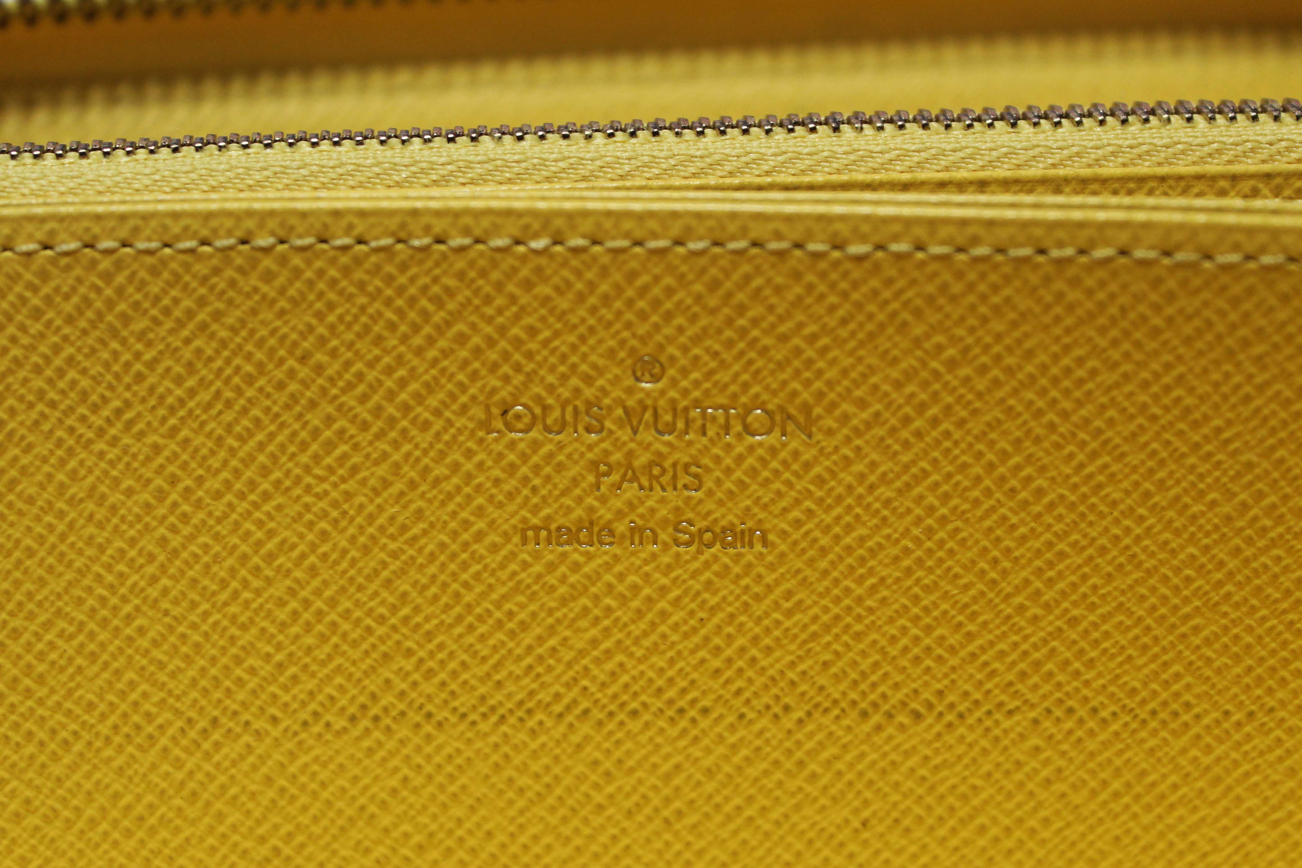 Authentic Louis Vuitton Damier Azur Canvas Zippy with Brown Interior Wallet