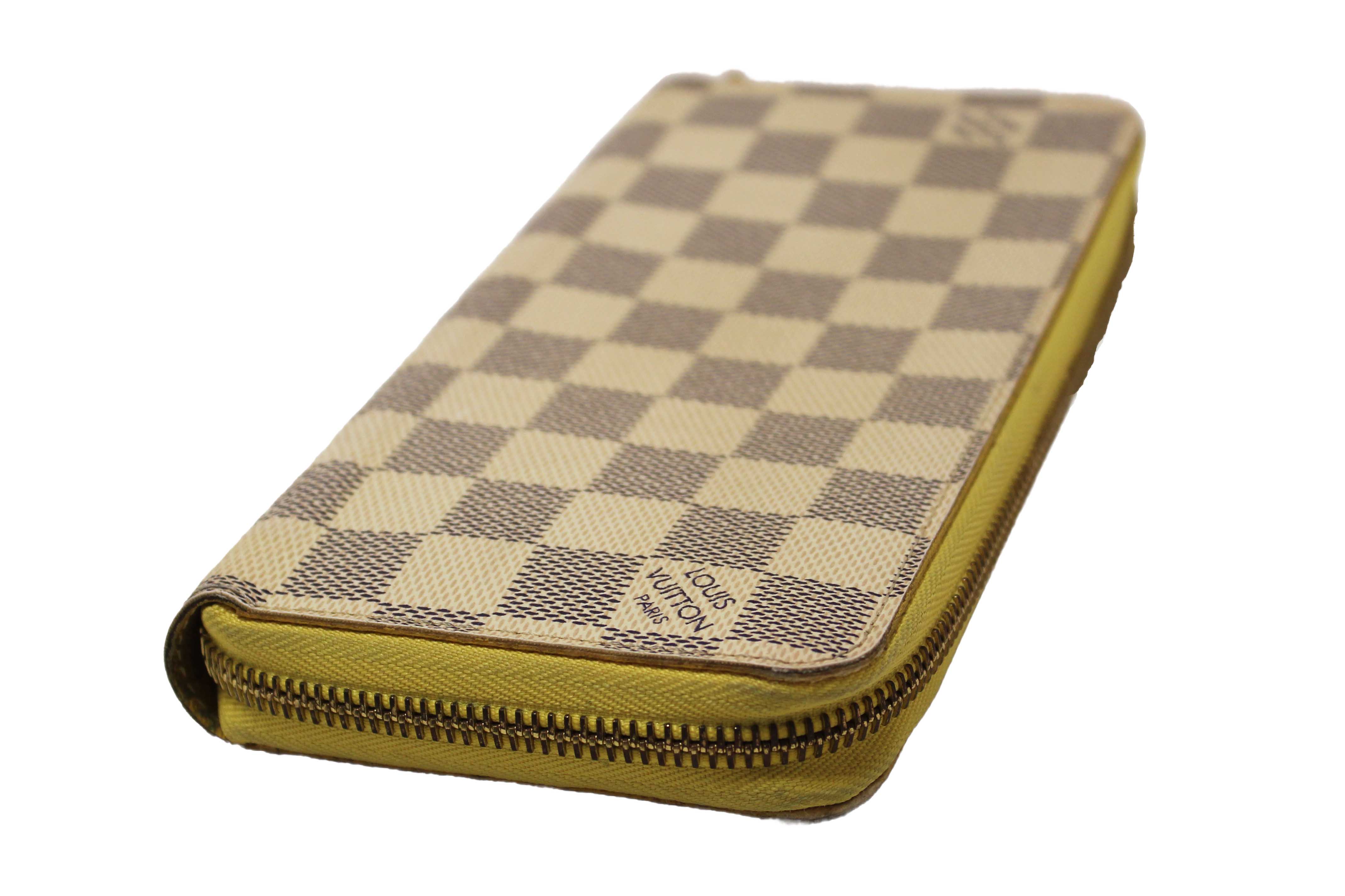 Authentic Louis Vuitton Damier Azur Canvas Zippy with Brown Interior Wallet