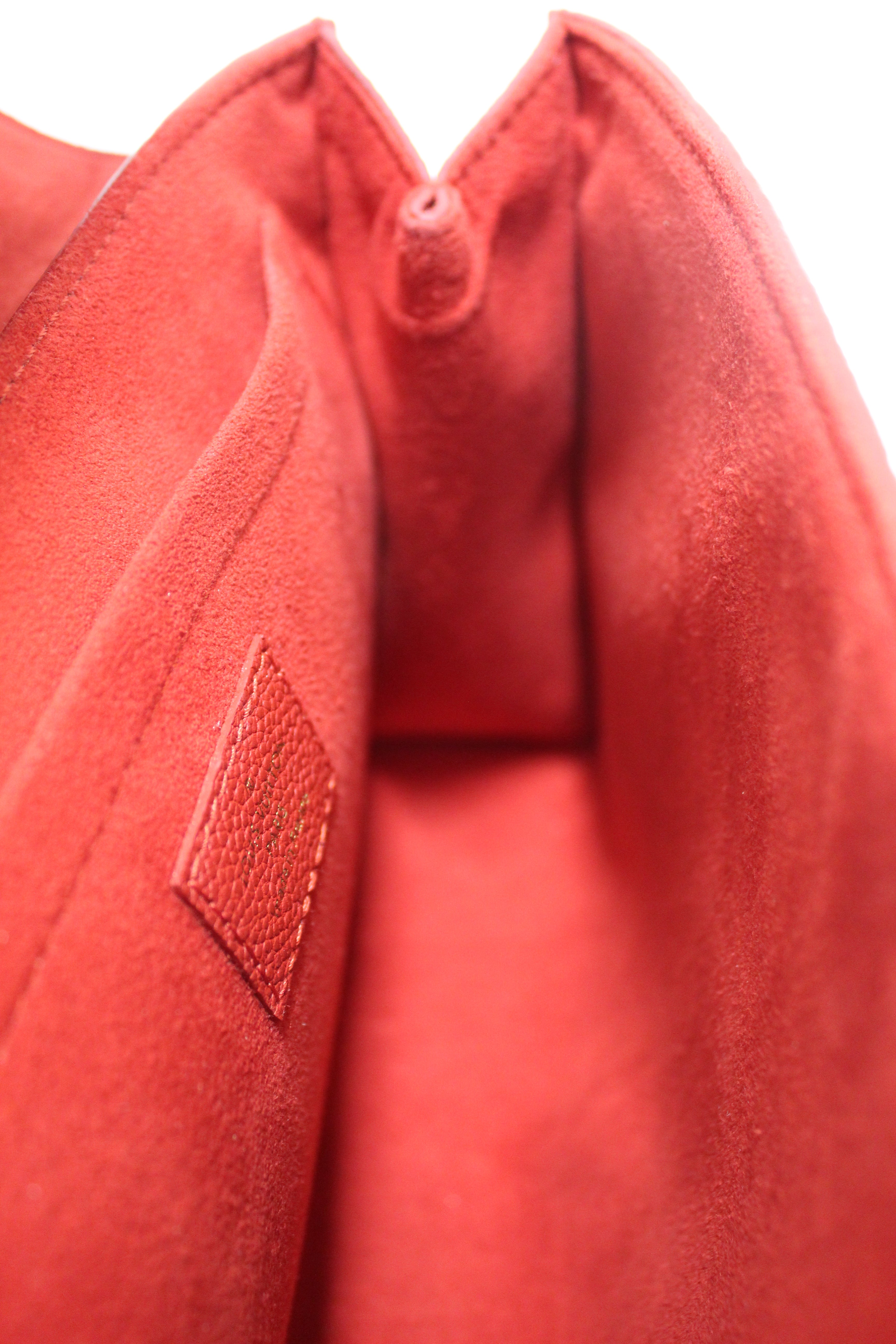 Authentic Louis Vuitton Red Monogram Empreinte Leather Saint Sulpice PM Bag