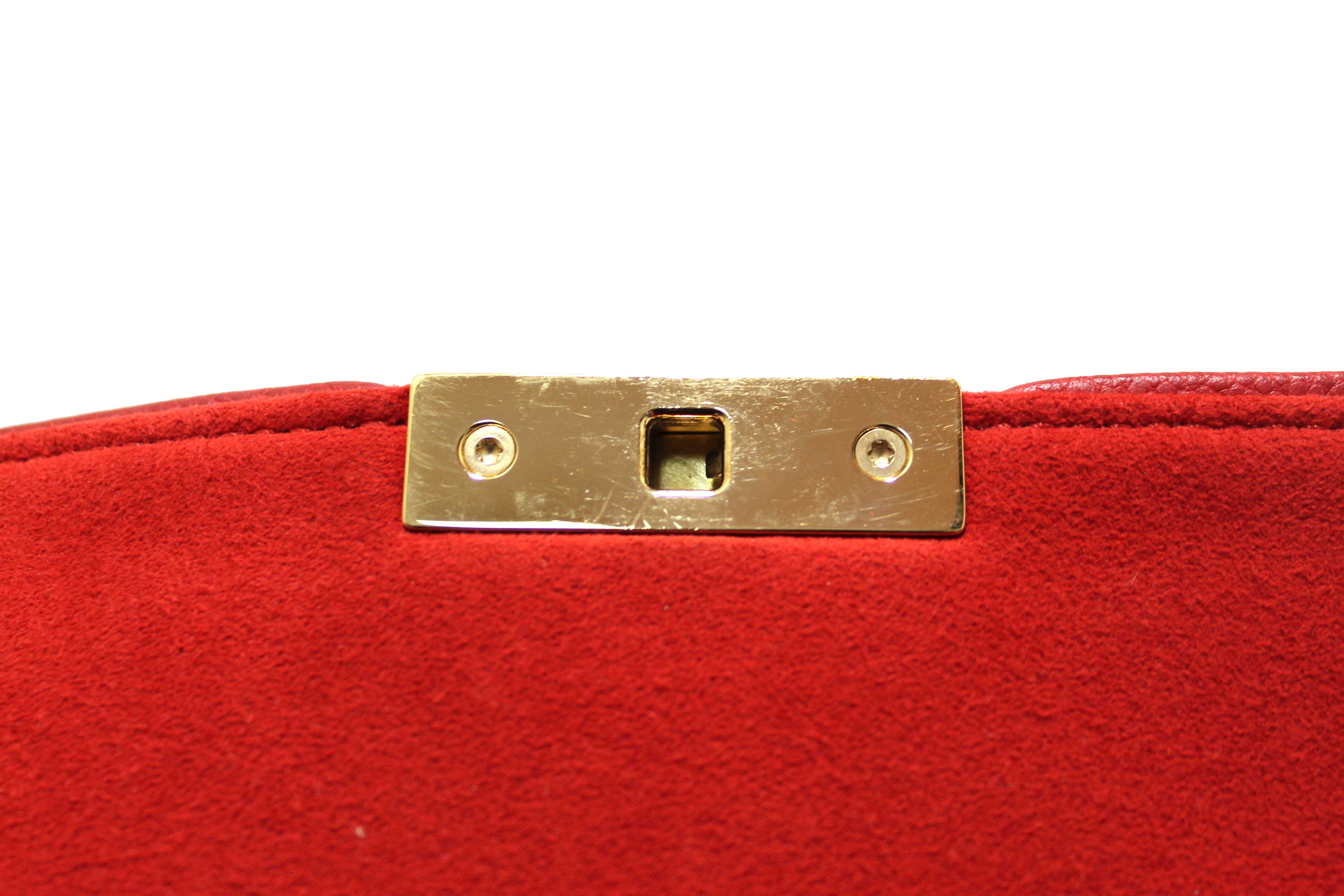 Authentic Louis Vuitton Red Monogram Empreinte Leather Saint Sulpice PM Bag