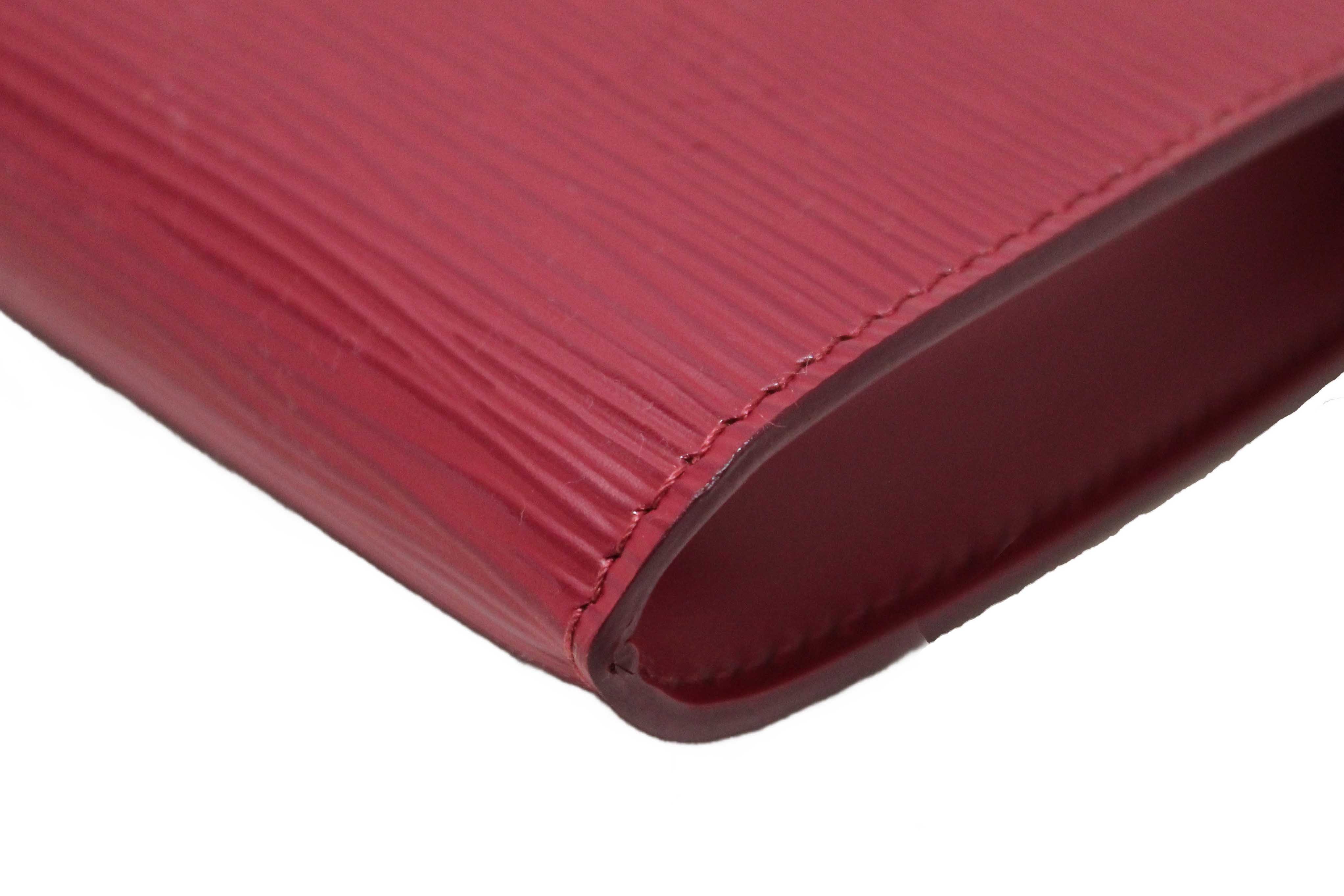 Authentic Louis Vuitton Fuchsia Epi Leather Pochette Clutch Bag