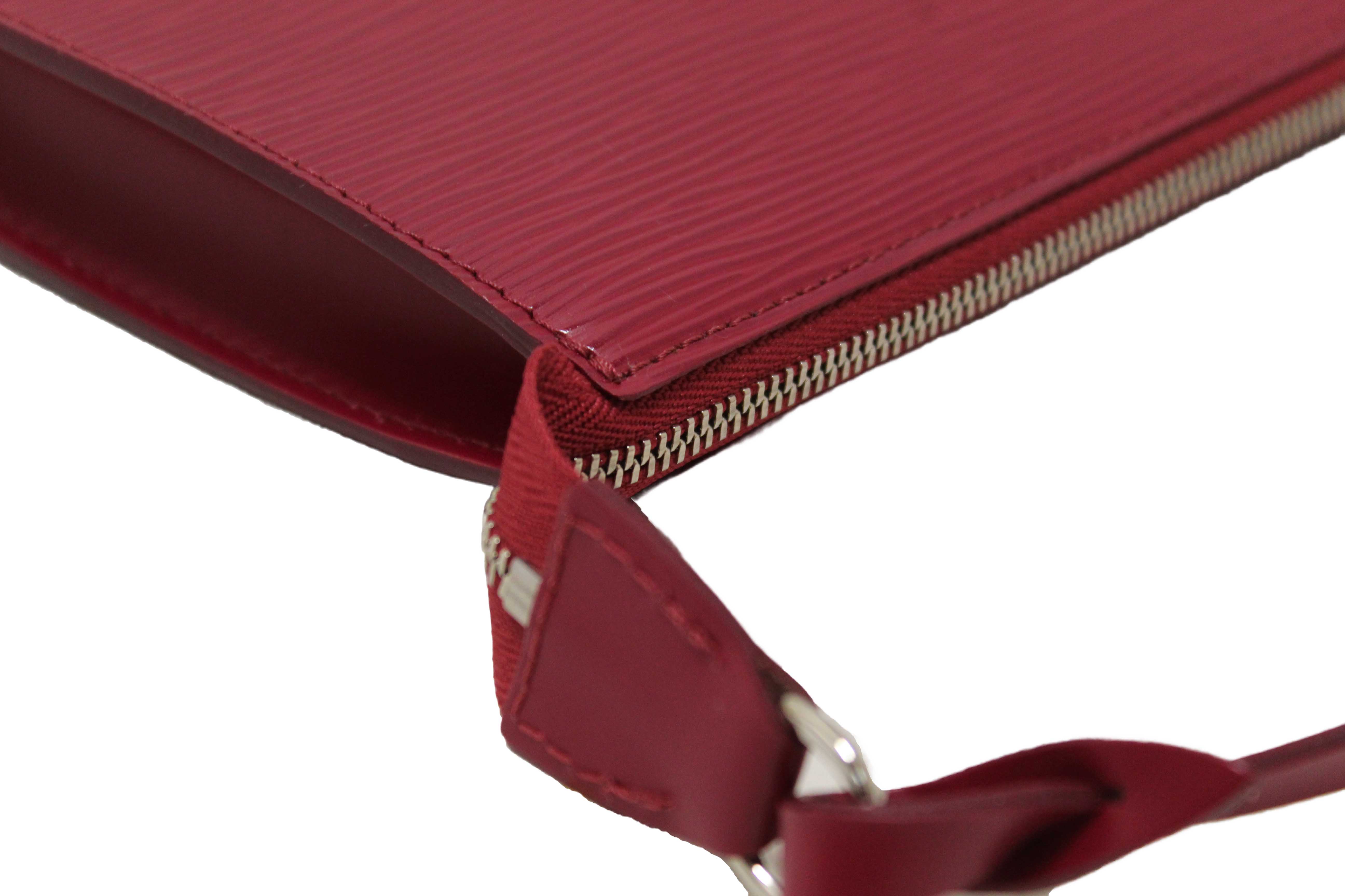 Authentic Louis Vuitton Fuchsia Epi Leather Pochette Clutch Bag