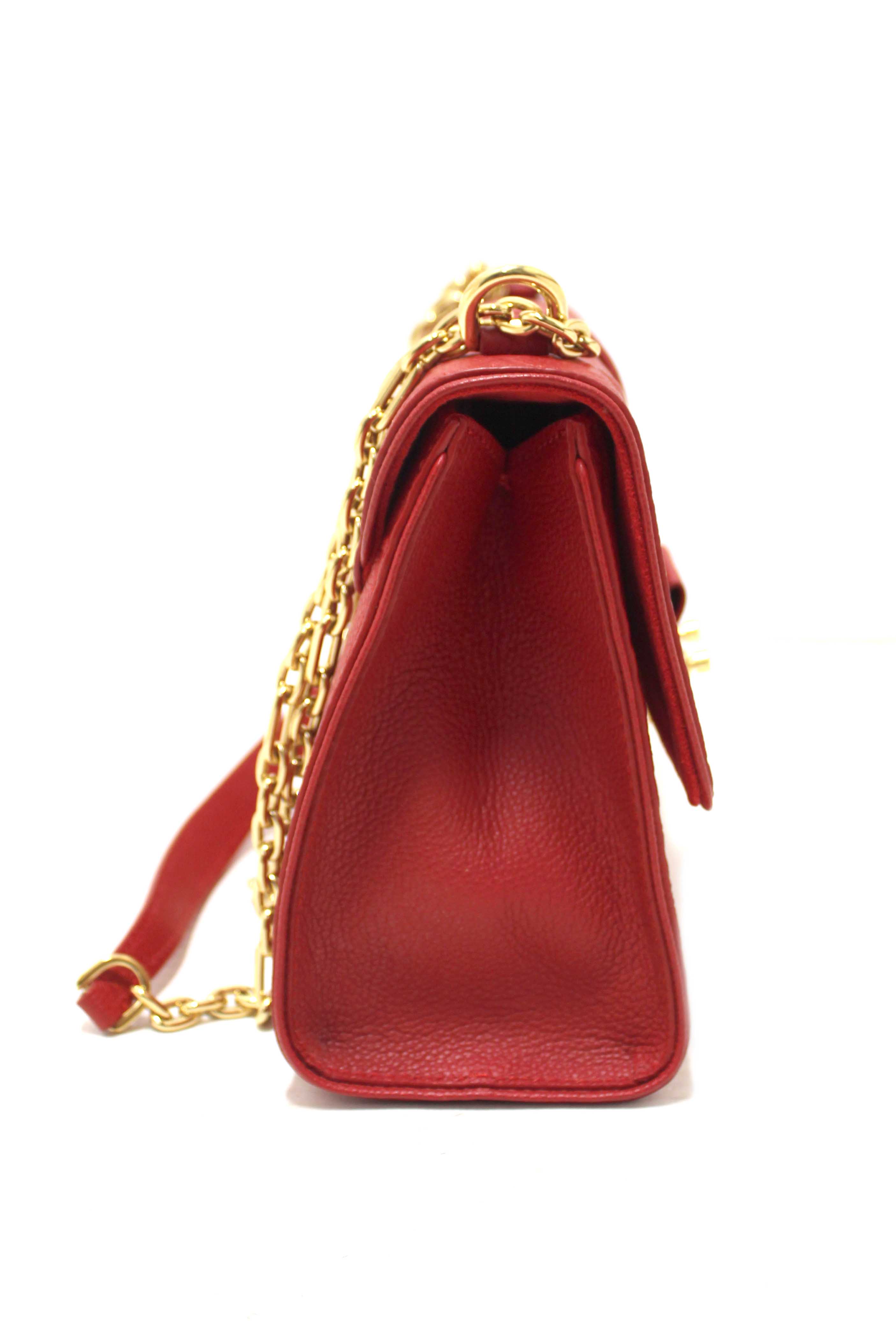 Authentic Louis Vuitton Red Monogram Empreinte Leather Saint Sulpice PM Bag