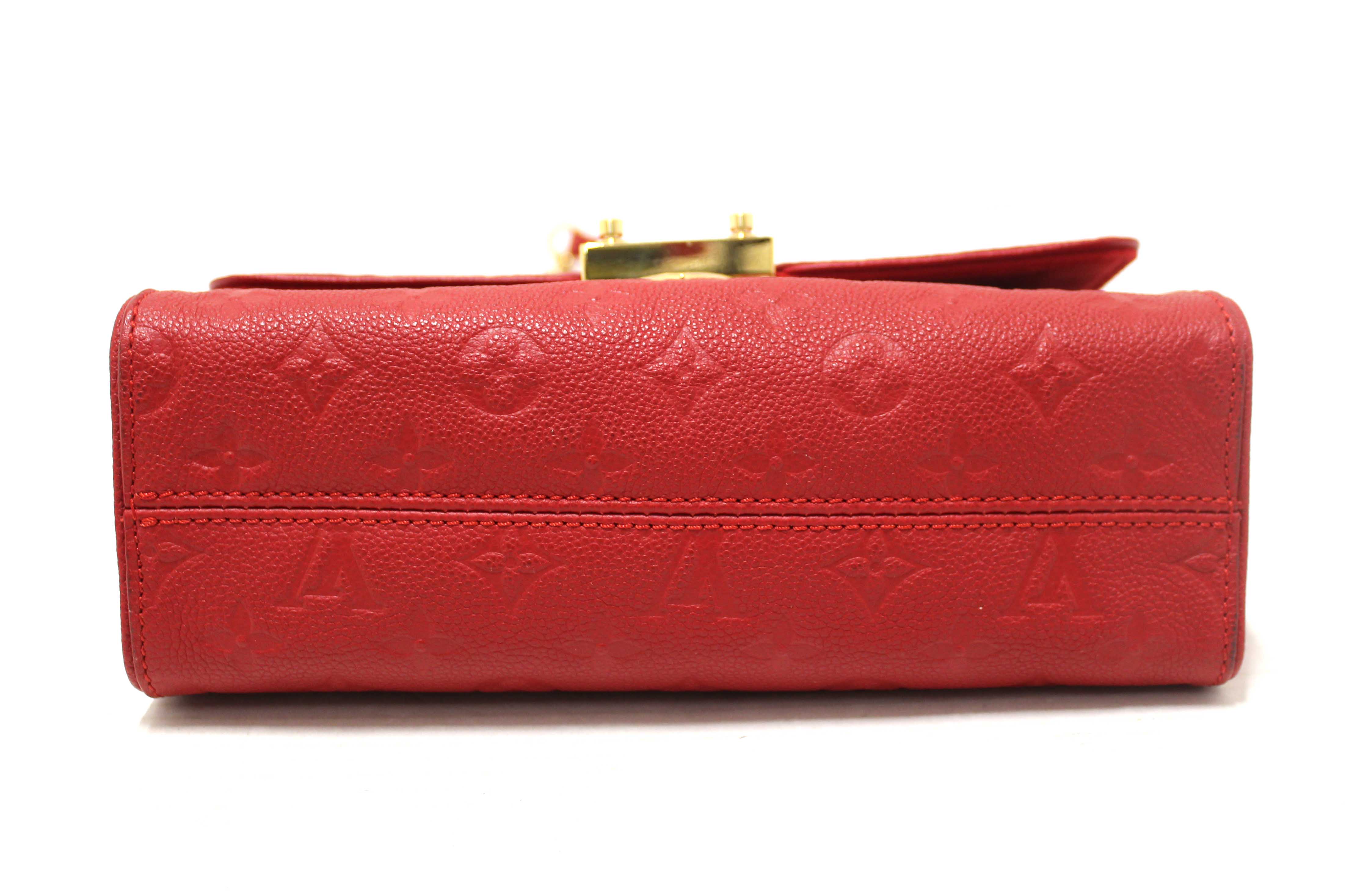 Authentic Louis Vuitton Red Monogram Empreinte Leather Saint Sulpice PM Bag