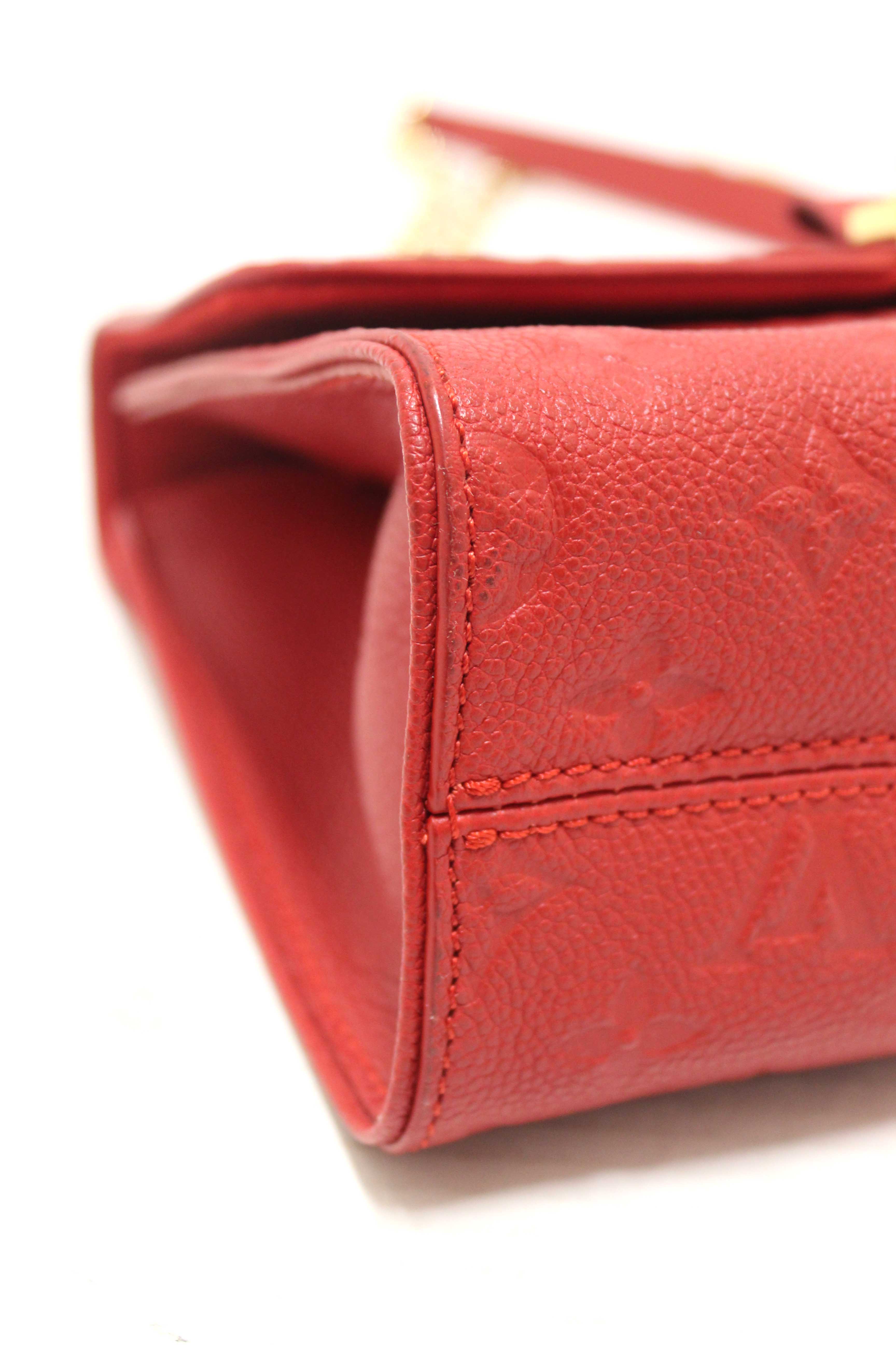 Authentic Louis Vuitton Red Monogram Empreinte Leather Saint Sulpice PM Bag