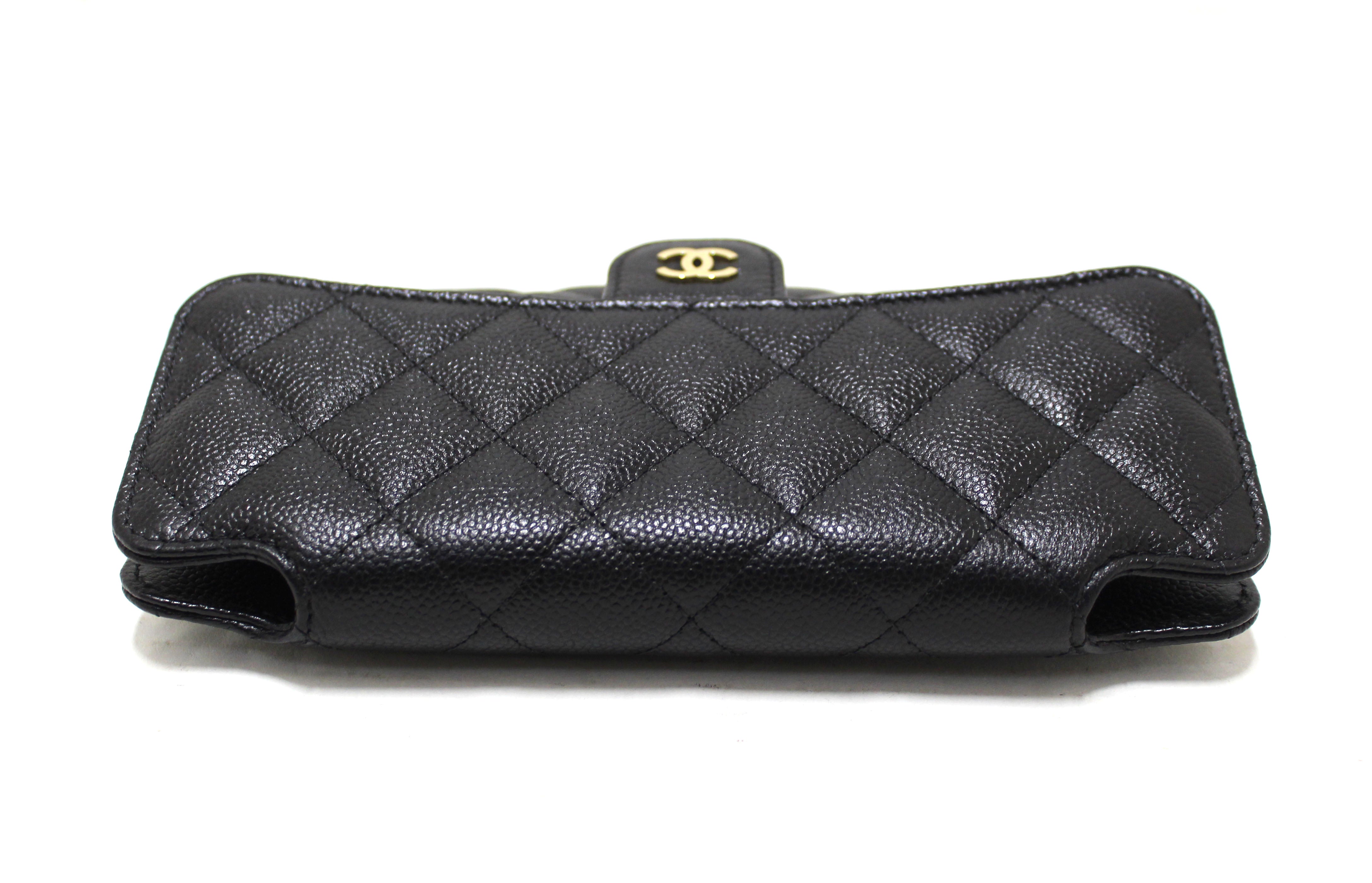 Chanel Black Caviar Zip Around Wallet Q6A2TK0FKB013