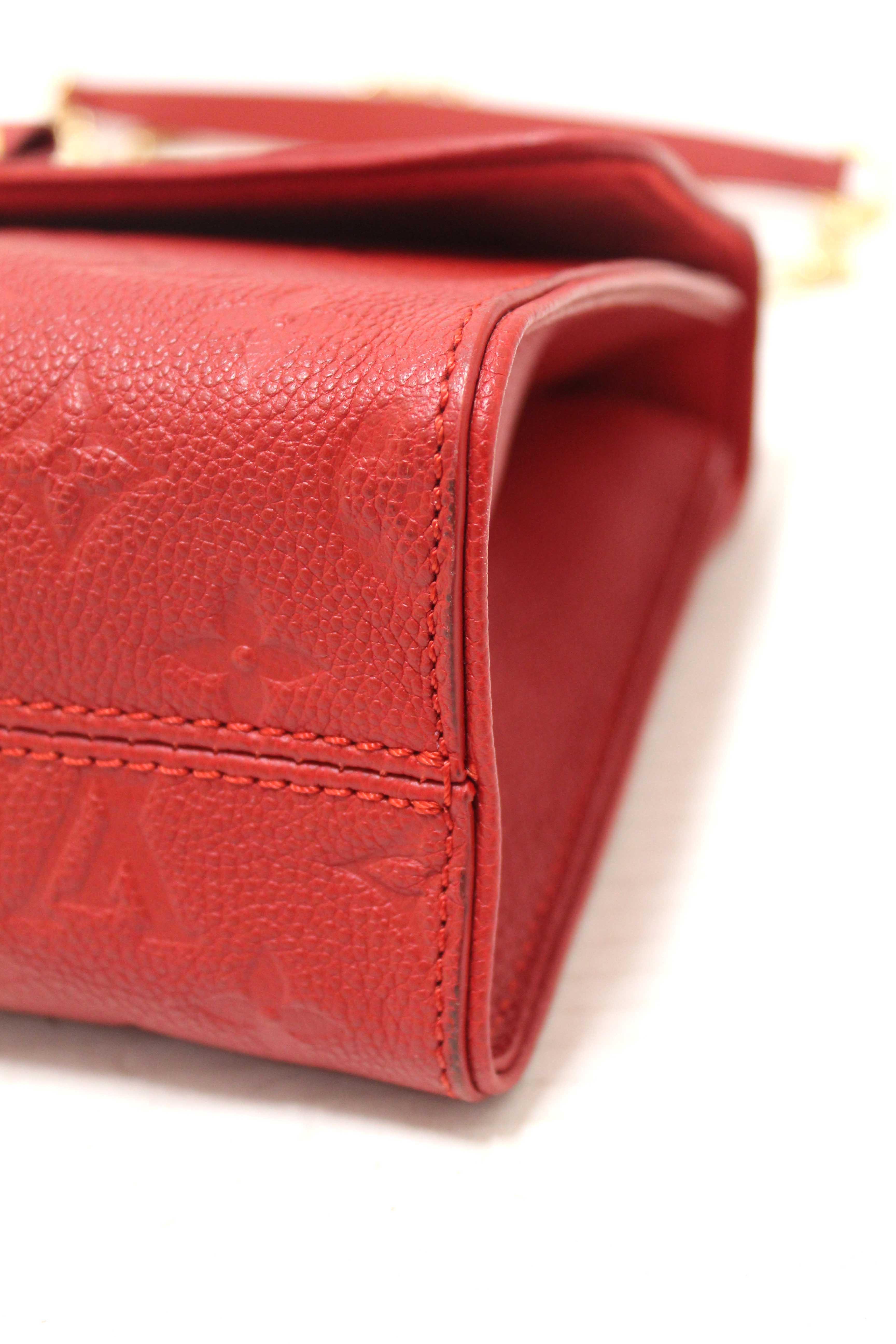 Authentic Louis Vuitton Red Monogram Empreinte Leather Saint Sulpice PM Bag