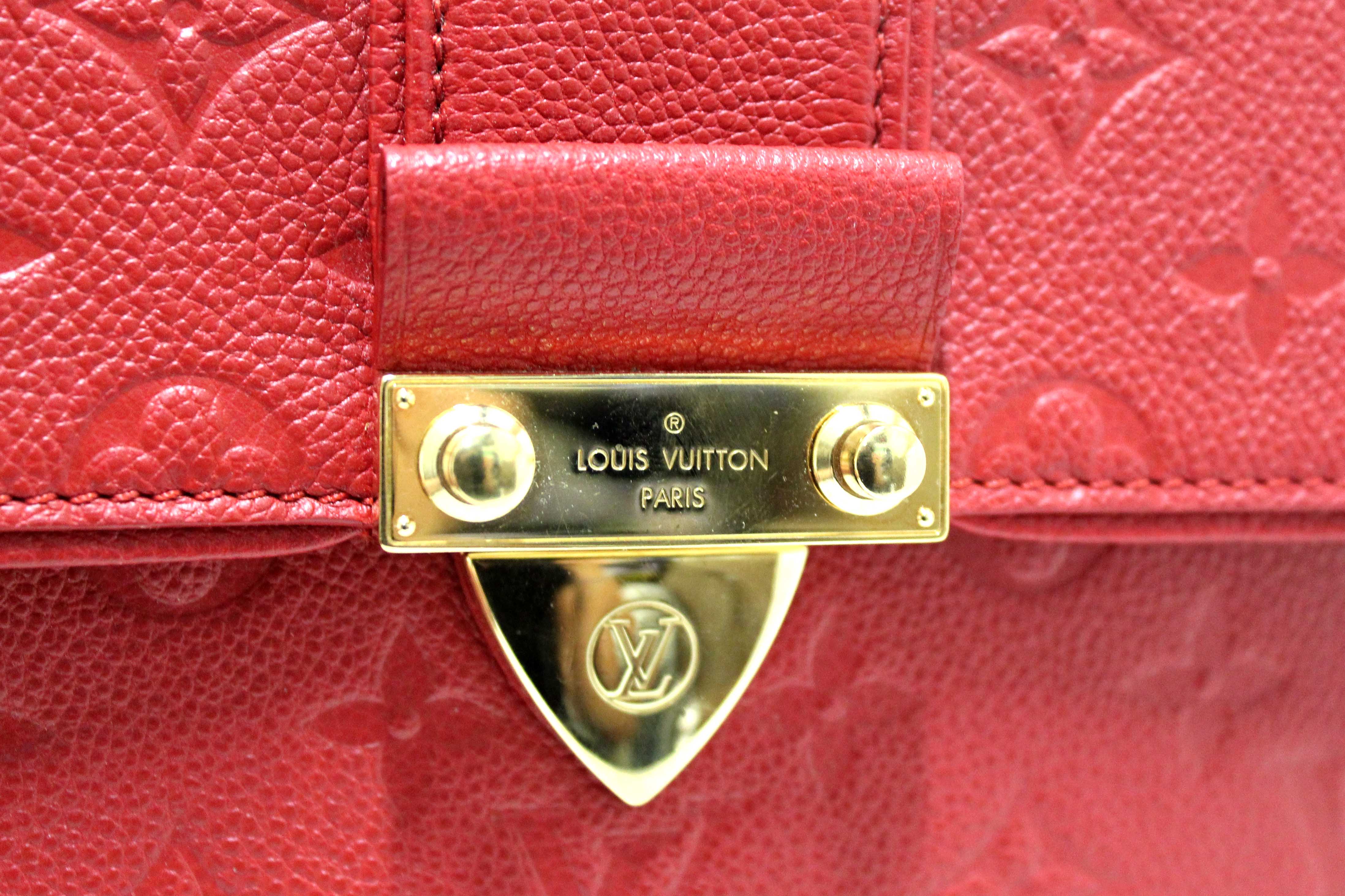 Authentic Louis Vuitton Red Monogram Empreinte Leather Saint Sulpice PM Bag