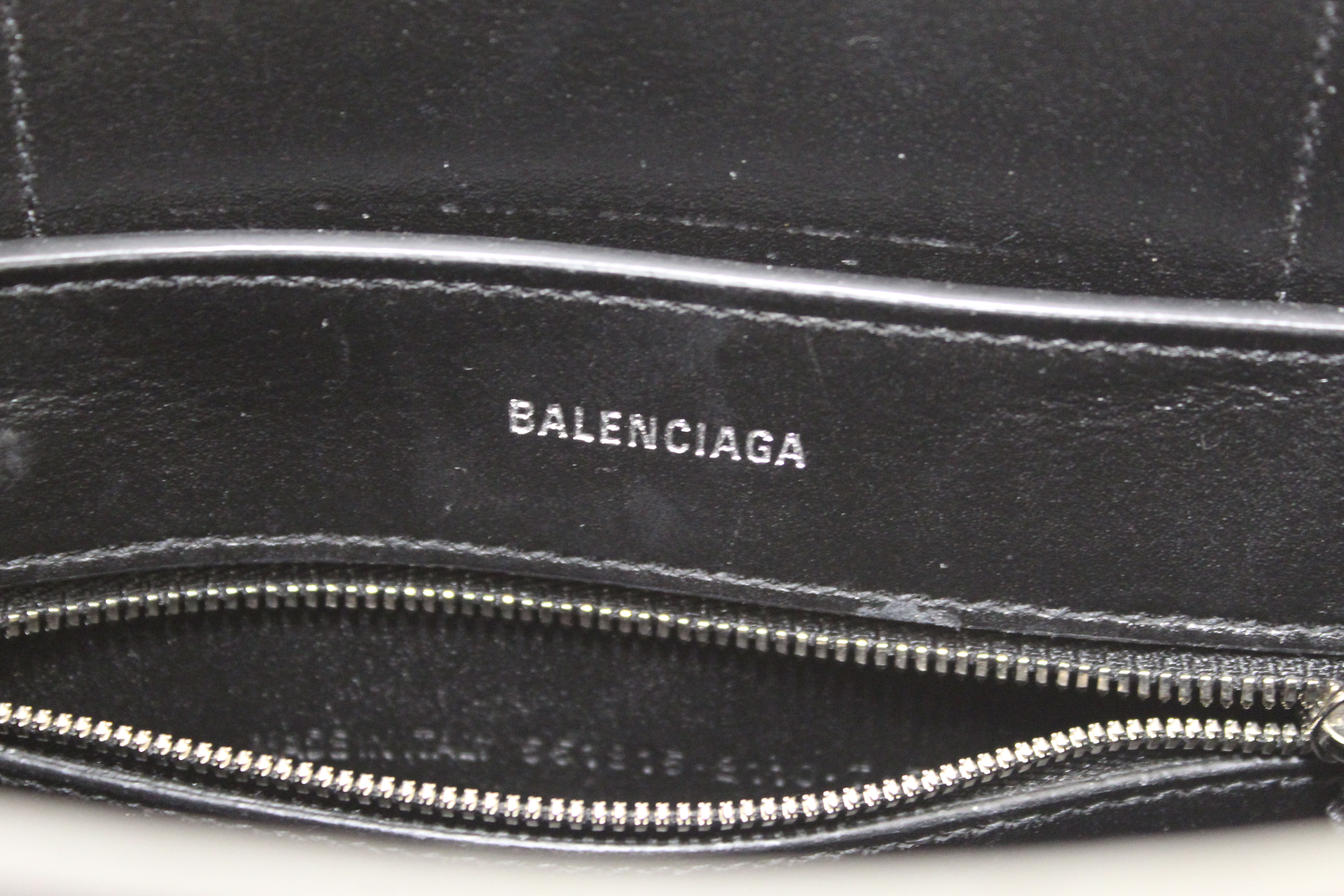 Authentic Balenciaga Silver Calfskin Leather Everyday XXS Tote Crossbody Bag