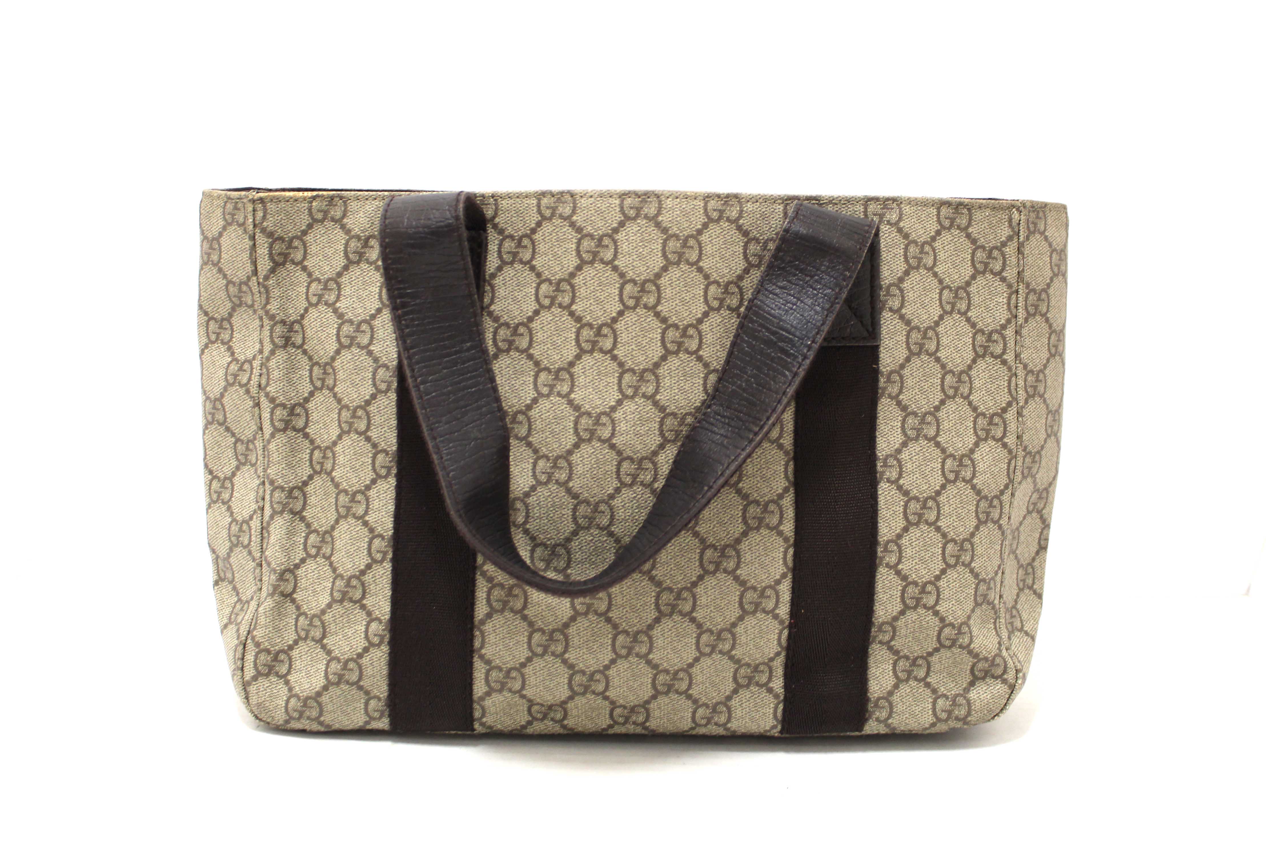 Authentic Gucci Vintage GG Supreme Canvas Small Tote Bag 141976