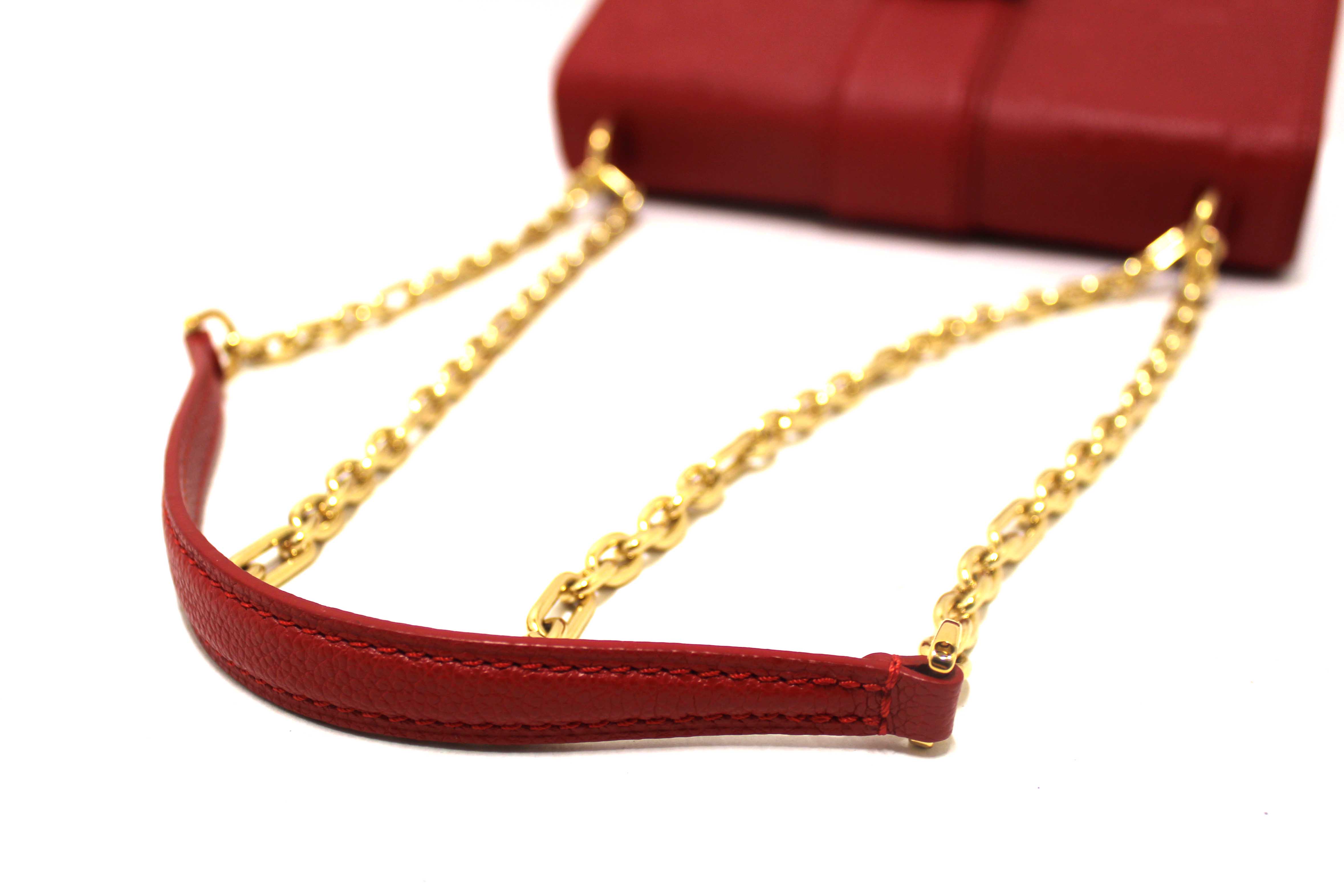 Authentic Louis Vuitton Red Monogram Empreinte Leather Saint Sulpice PM Bag