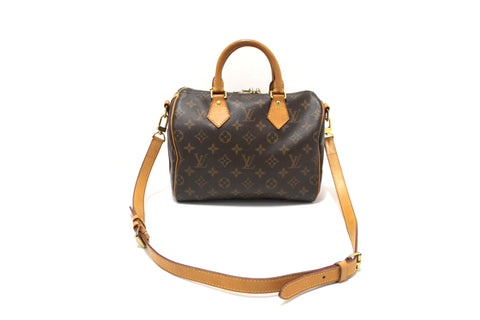 Authentic Louis Vuitton Classic Monogram Speedy 25 Bandouliere Bag