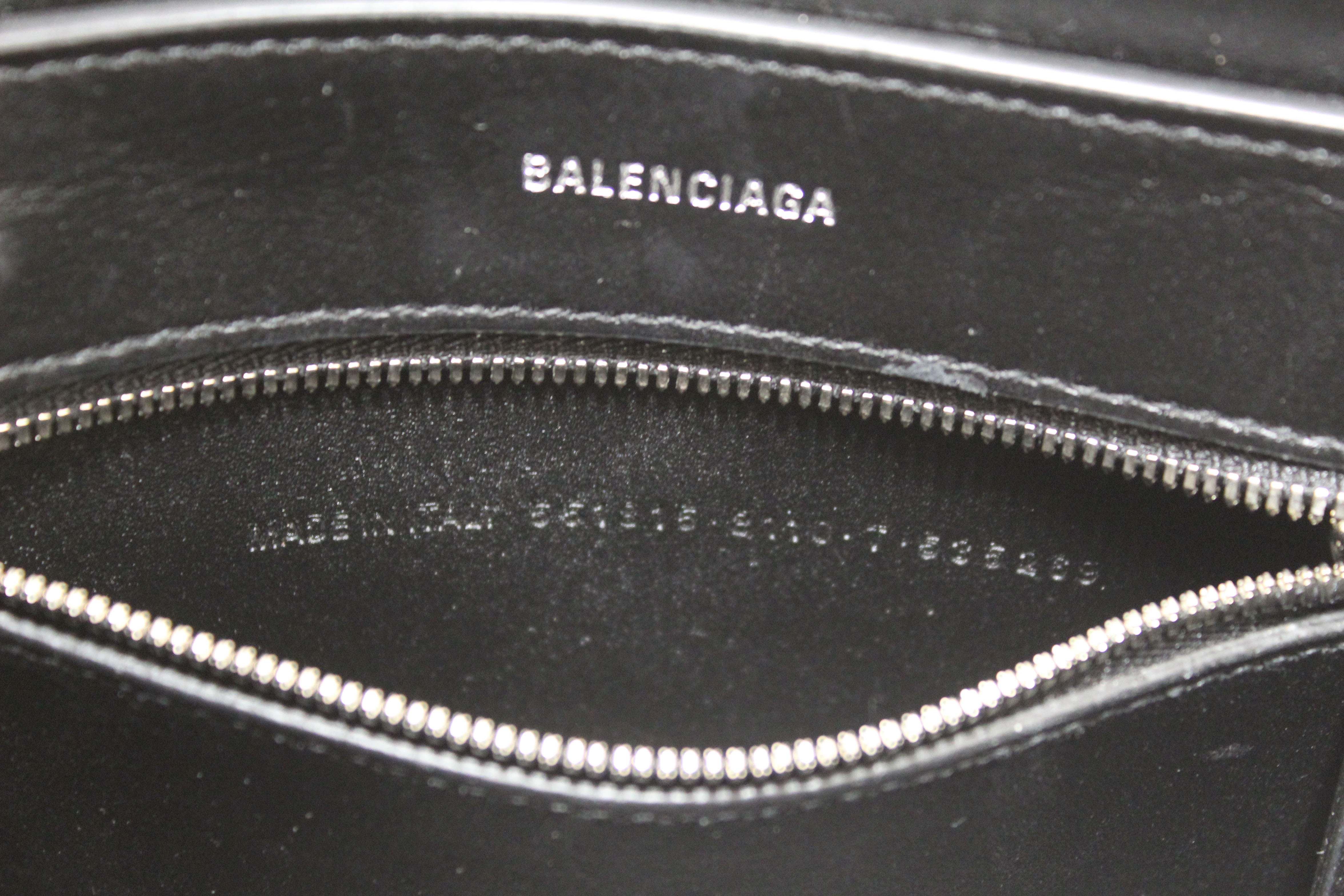 Authentic Balenciaga Silver Calfskin Leather Everyday XXS Tote Crossbody Bag