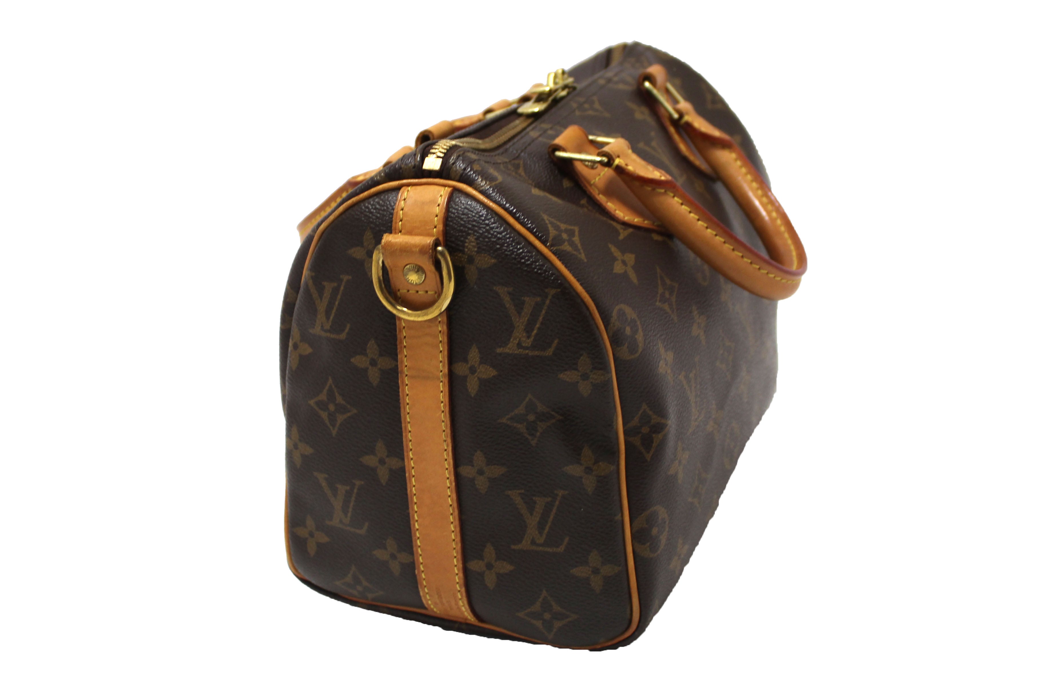 Authentic Louis Vuitton Classic Monogram Speedy 25 Bandouliere Bag
