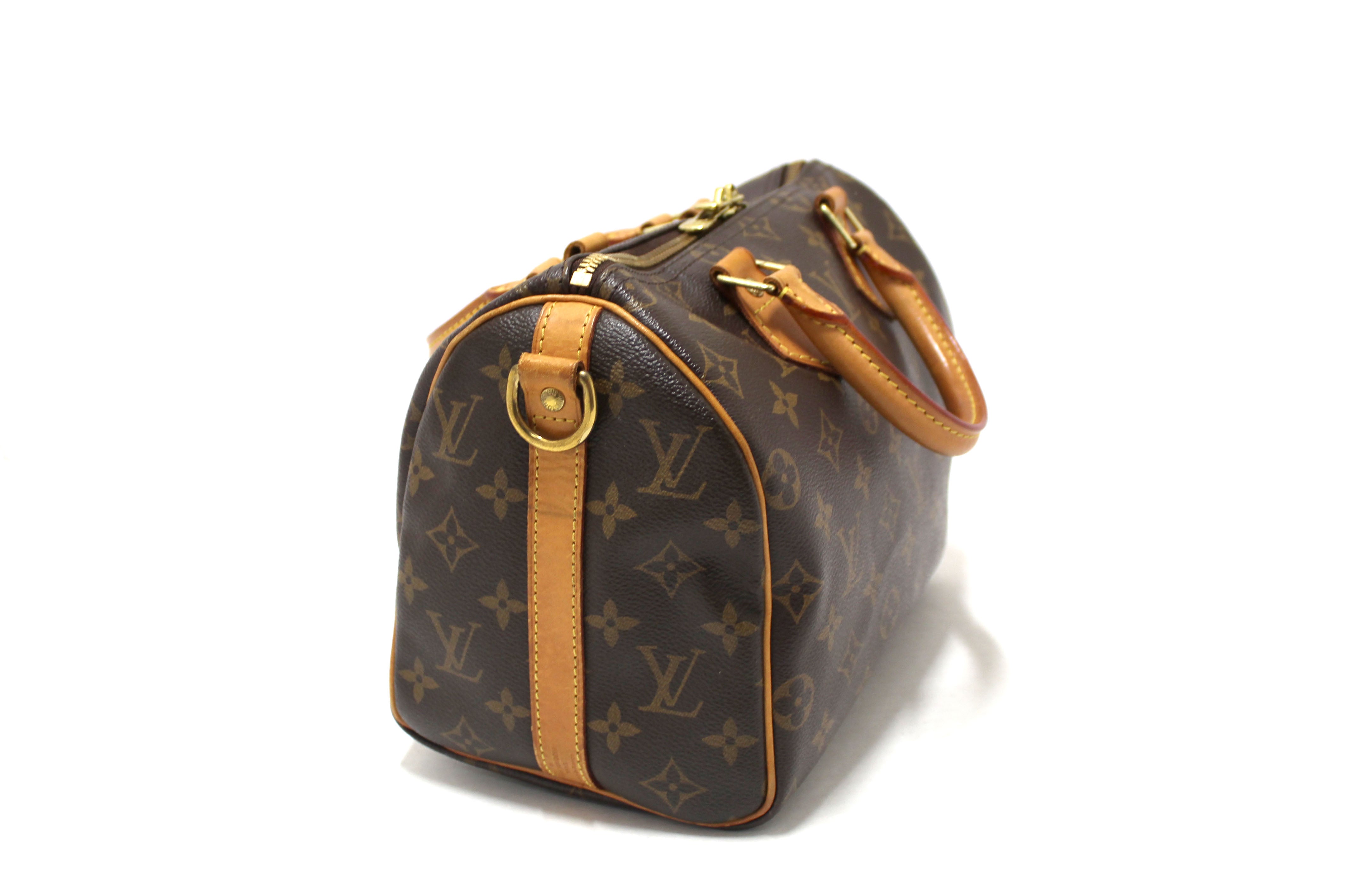 Authentic Louis Vuitton Classic Monogram Speedy 25 Bandouliere Bag