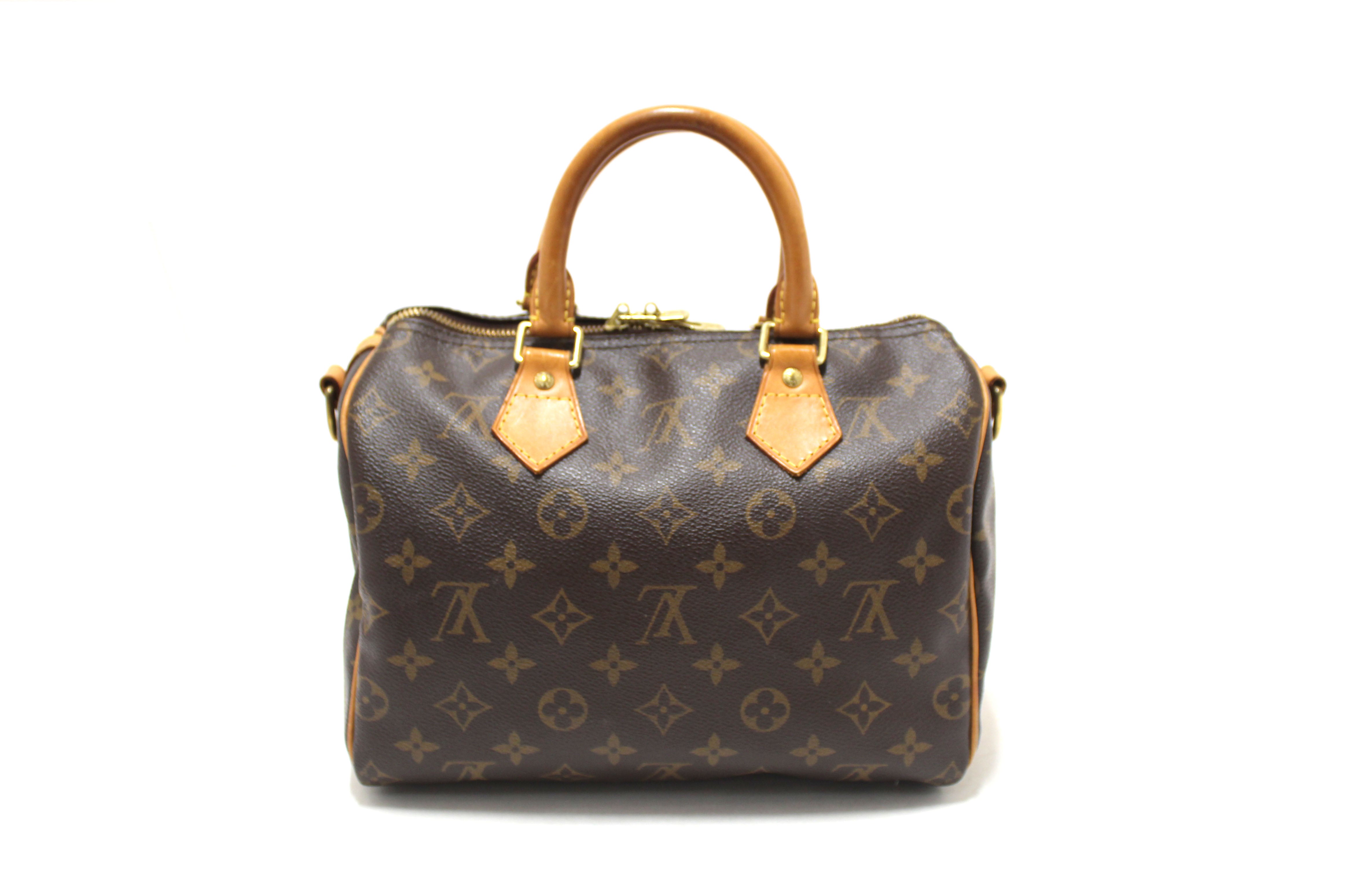 Authentic Louis Vuitton Classic Monogram Speedy 25 Bandouliere Bag