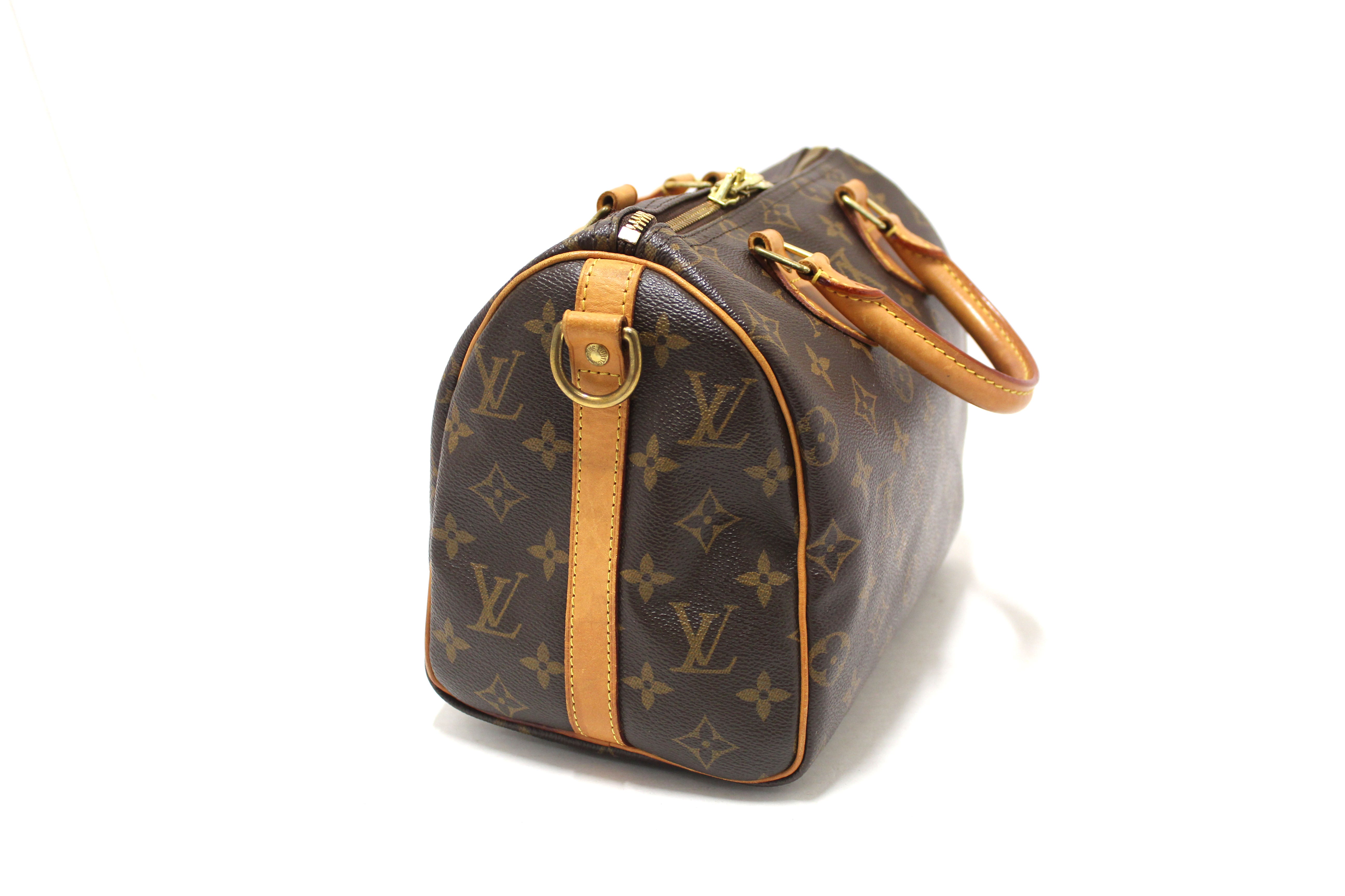 Authentic Louis Vuitton Classic Monogram Speedy 25 Bandouliere Bag