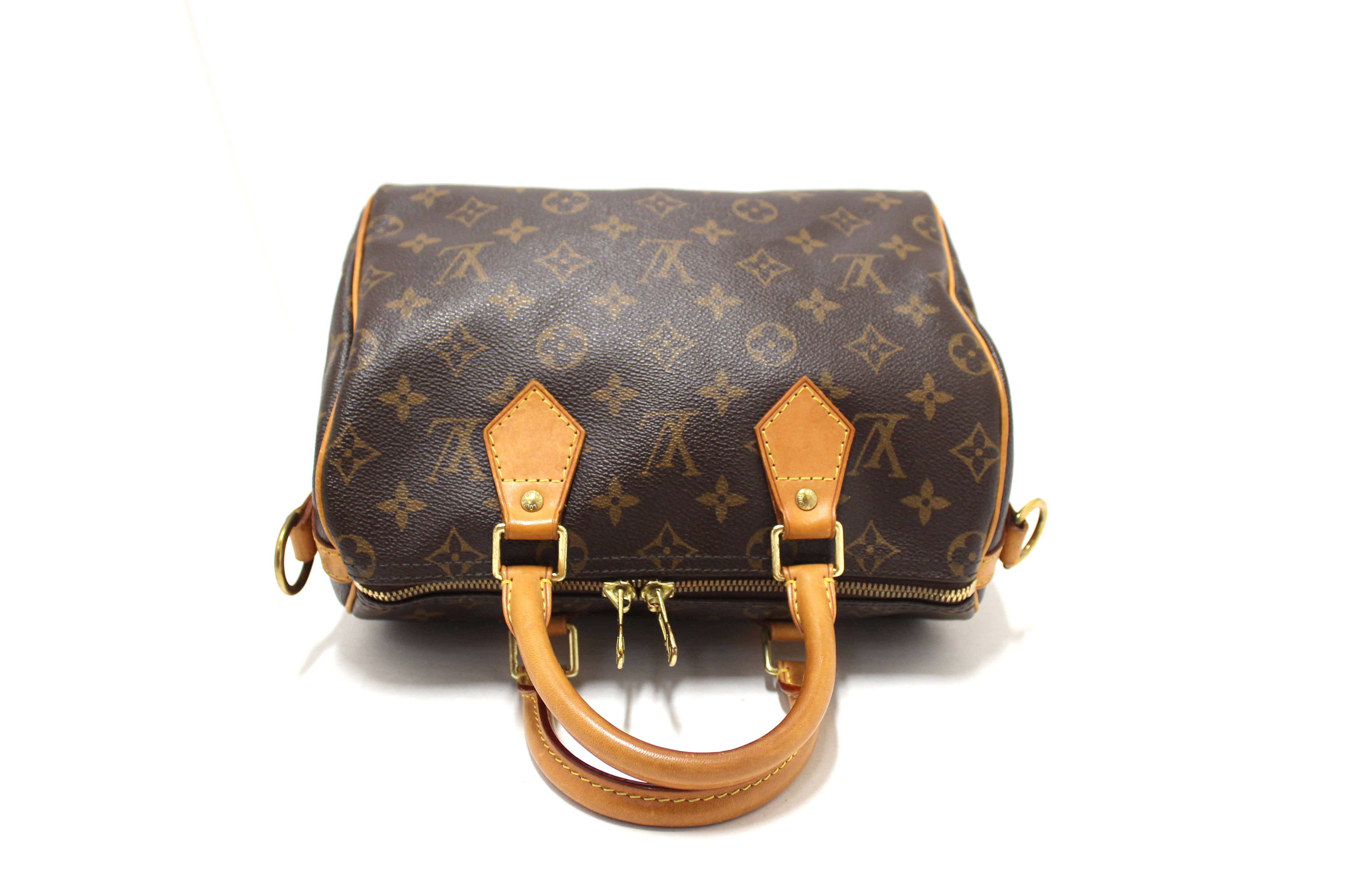 Authentic Louis Vuitton Classic Monogram Speedy 25 Bandouliere Bag