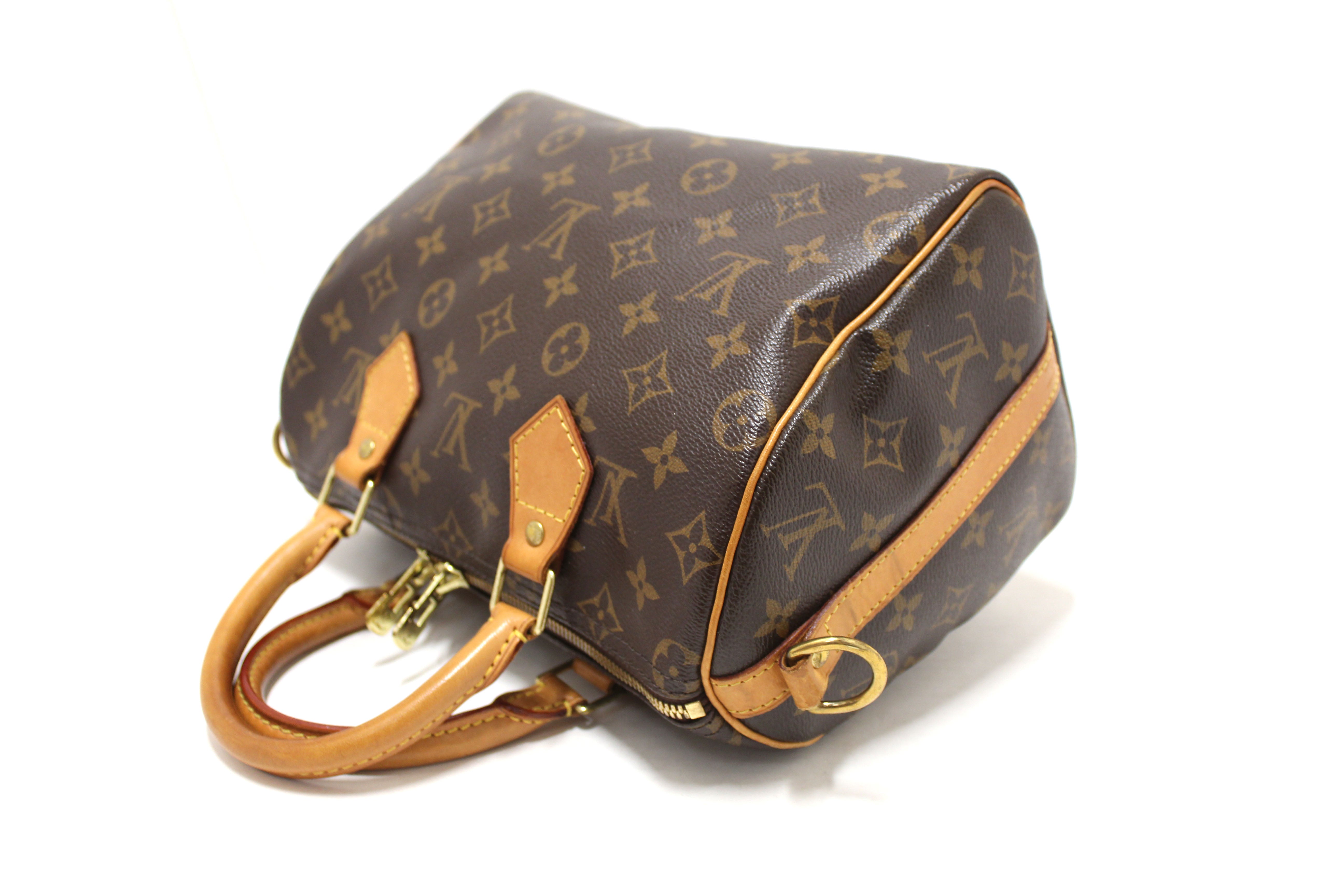 Authentic Louis Vuitton Classic Monogram Speedy 25 Bandouliere Bag