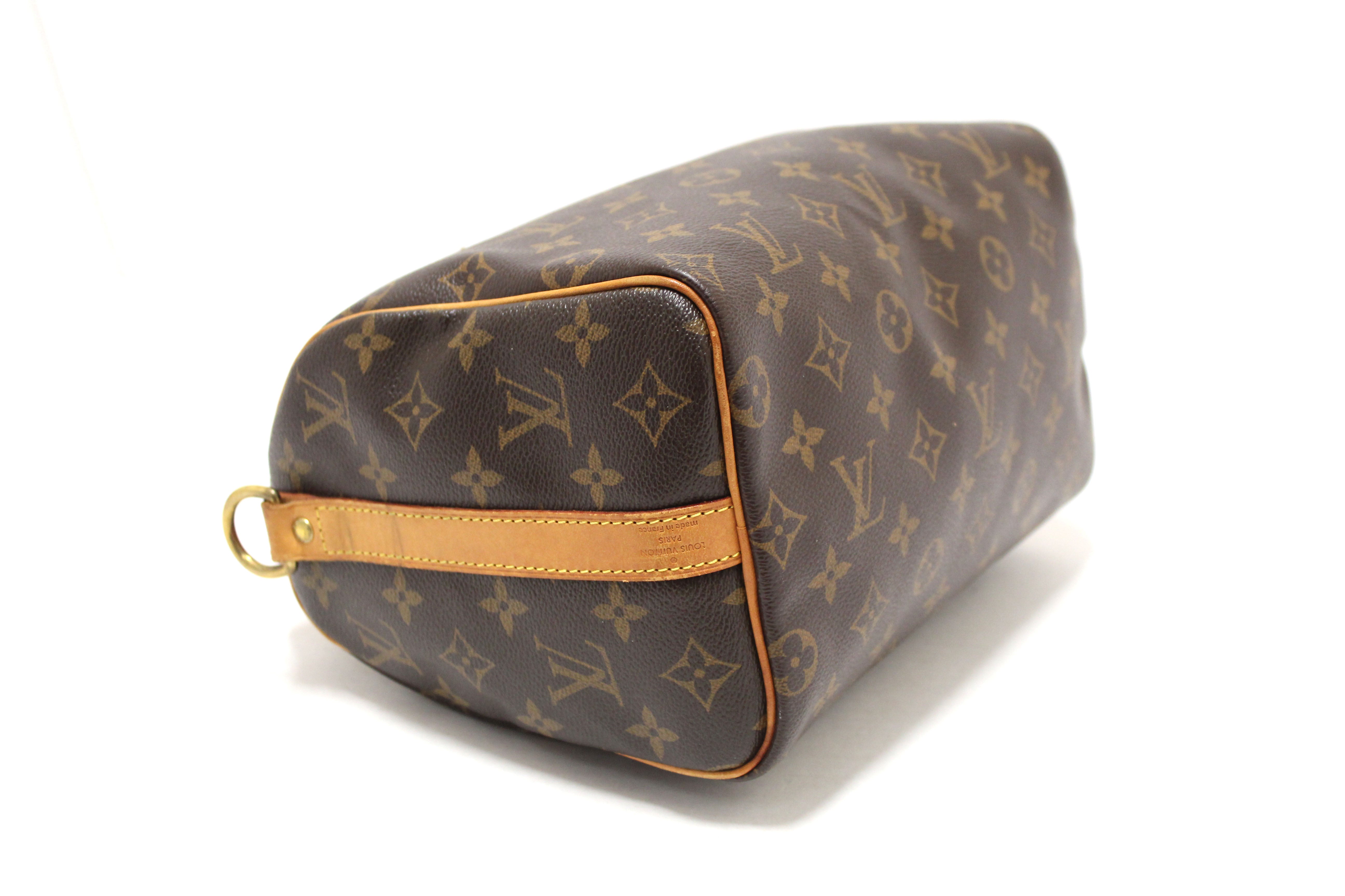 Authentic Louis Vuitton Classic Monogram Speedy 25 Bandouliere Bag