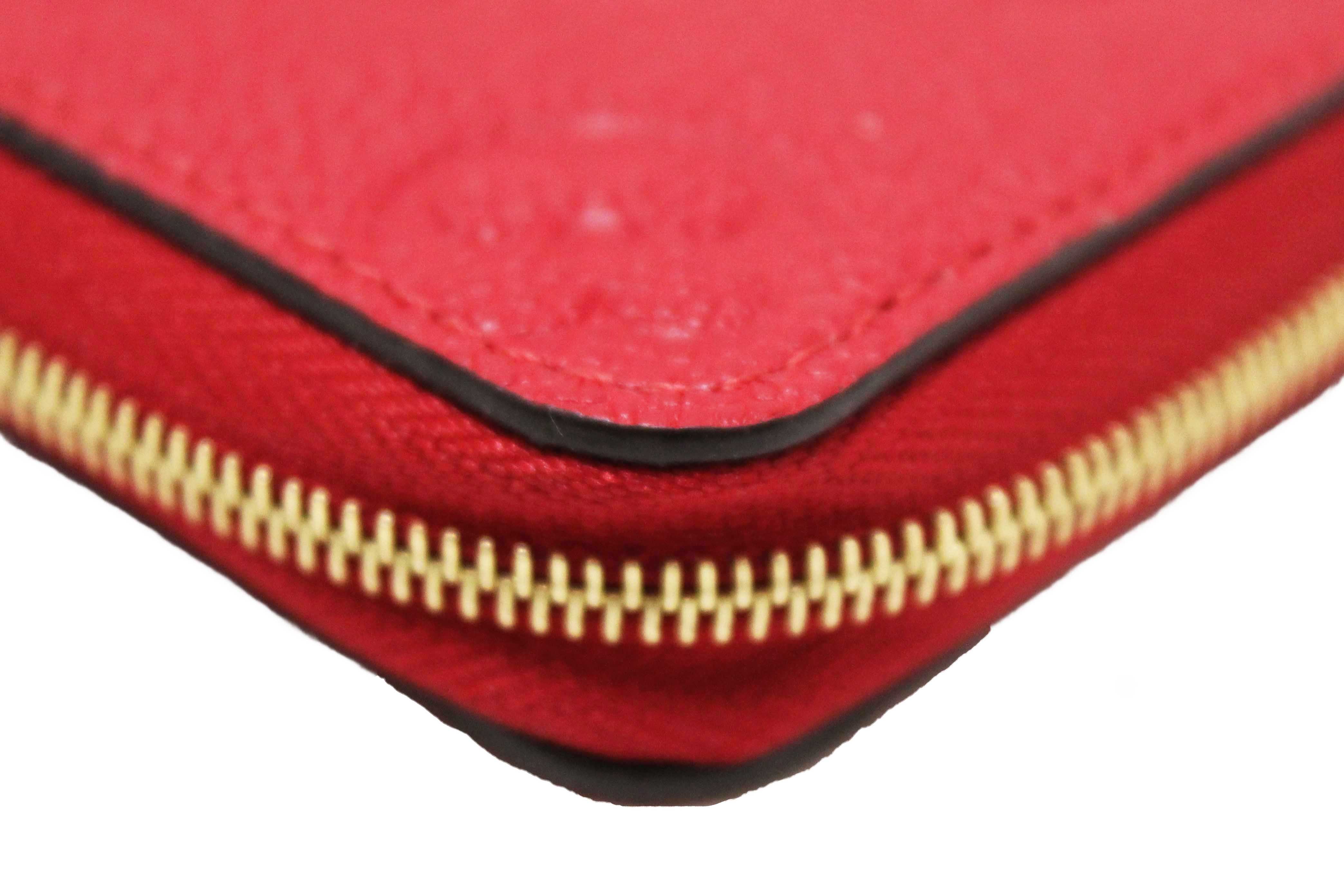 Authentic Louis Vuitton Red Monogram Empreinte Leather Zippy Coin Purse