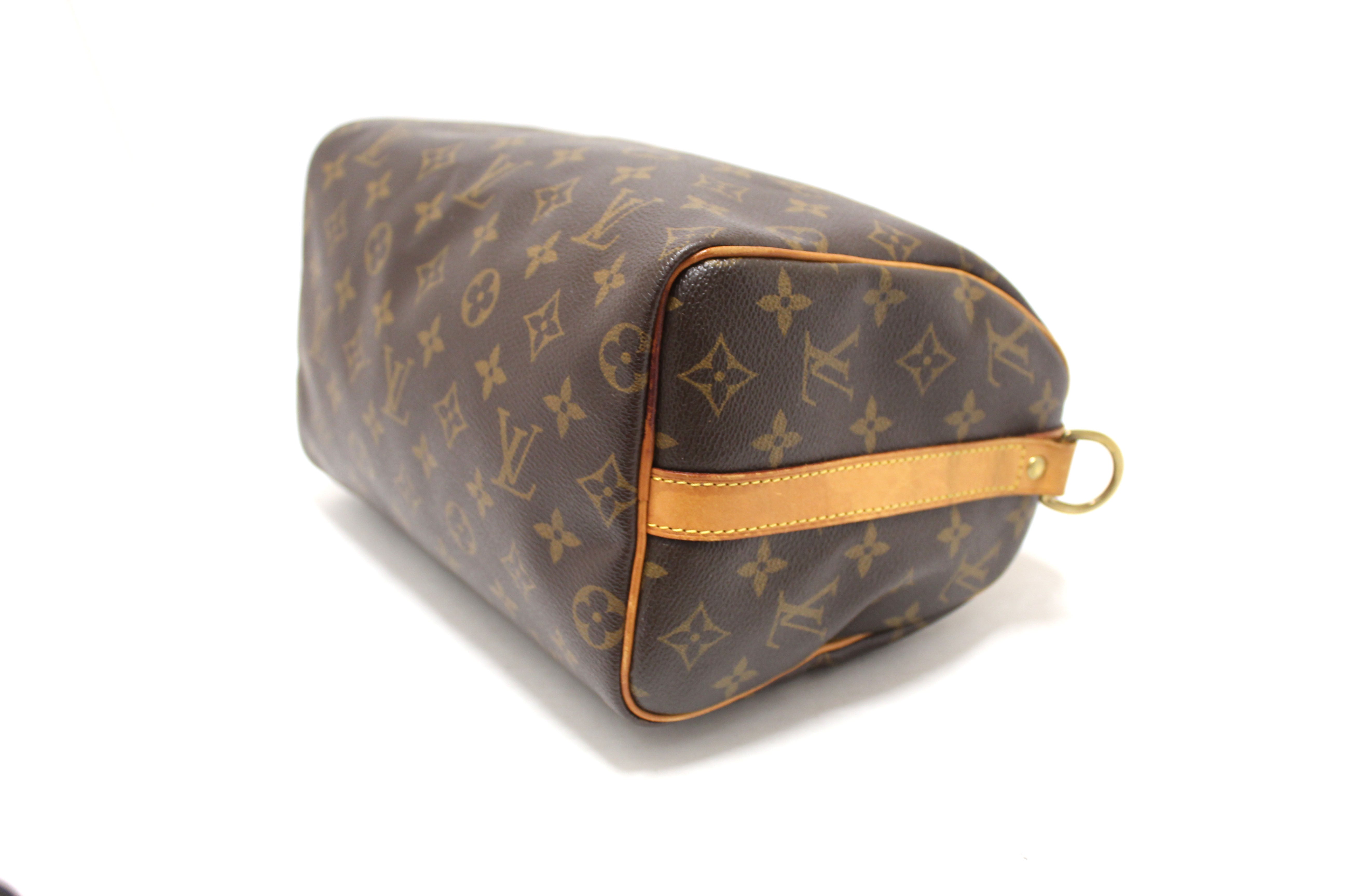 Authentic Louis Vuitton Classic Monogram Speedy 25 Bandouliere Bag