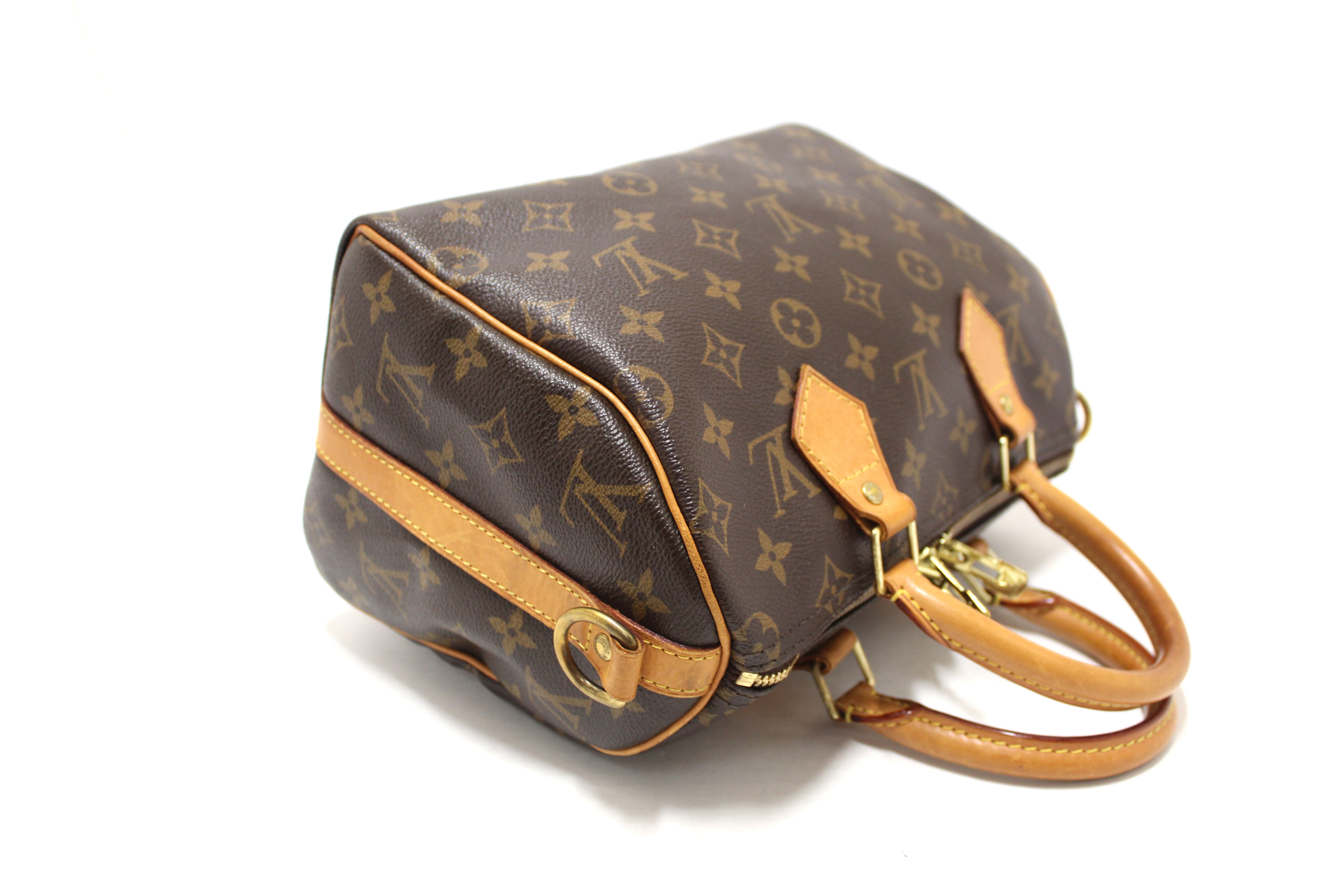 Authentic Louis Vuitton Classic Monogram Speedy 25 Bandouliere Bag