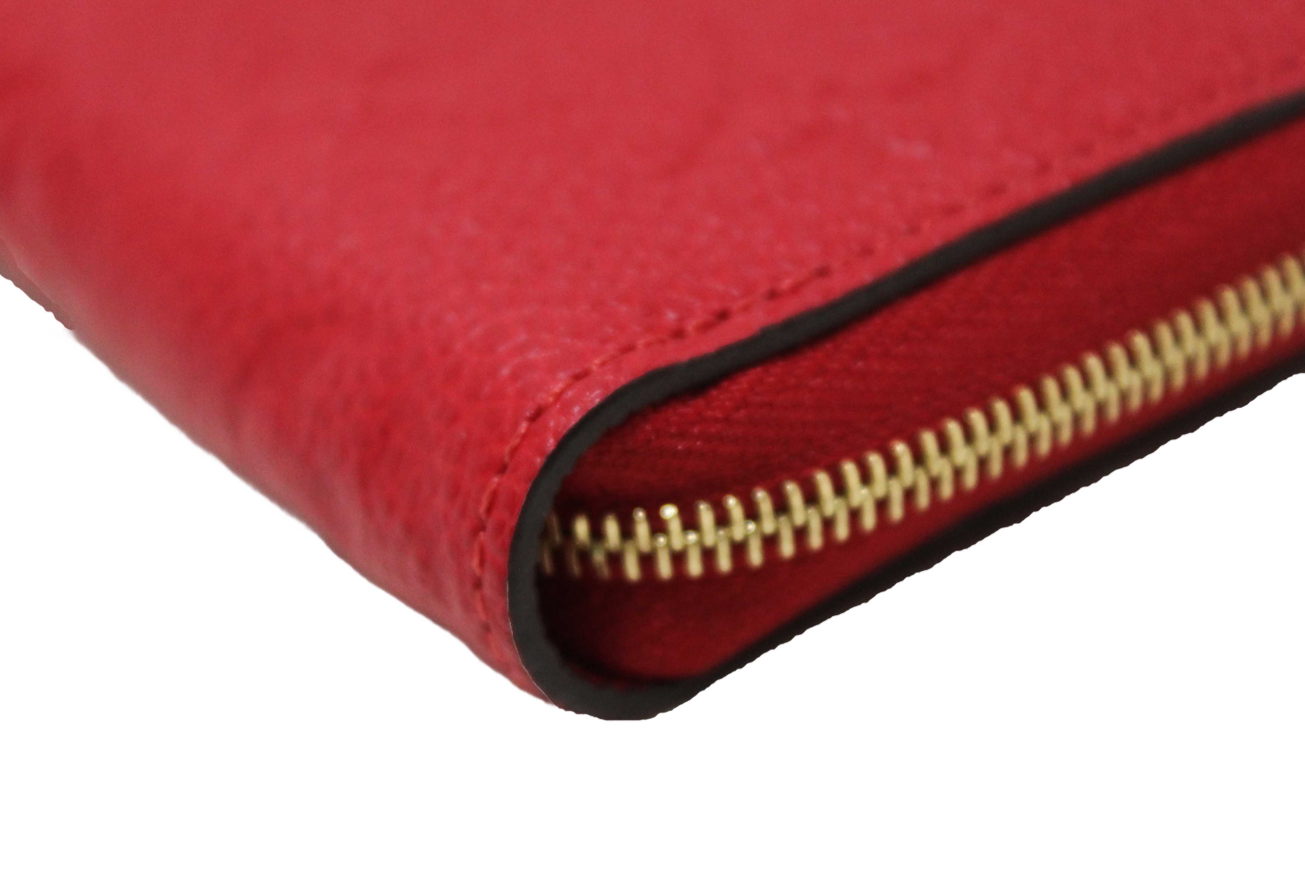 Authentic Louis Vuitton Red Monogram Empreinte Leather Zippy Coin Purse