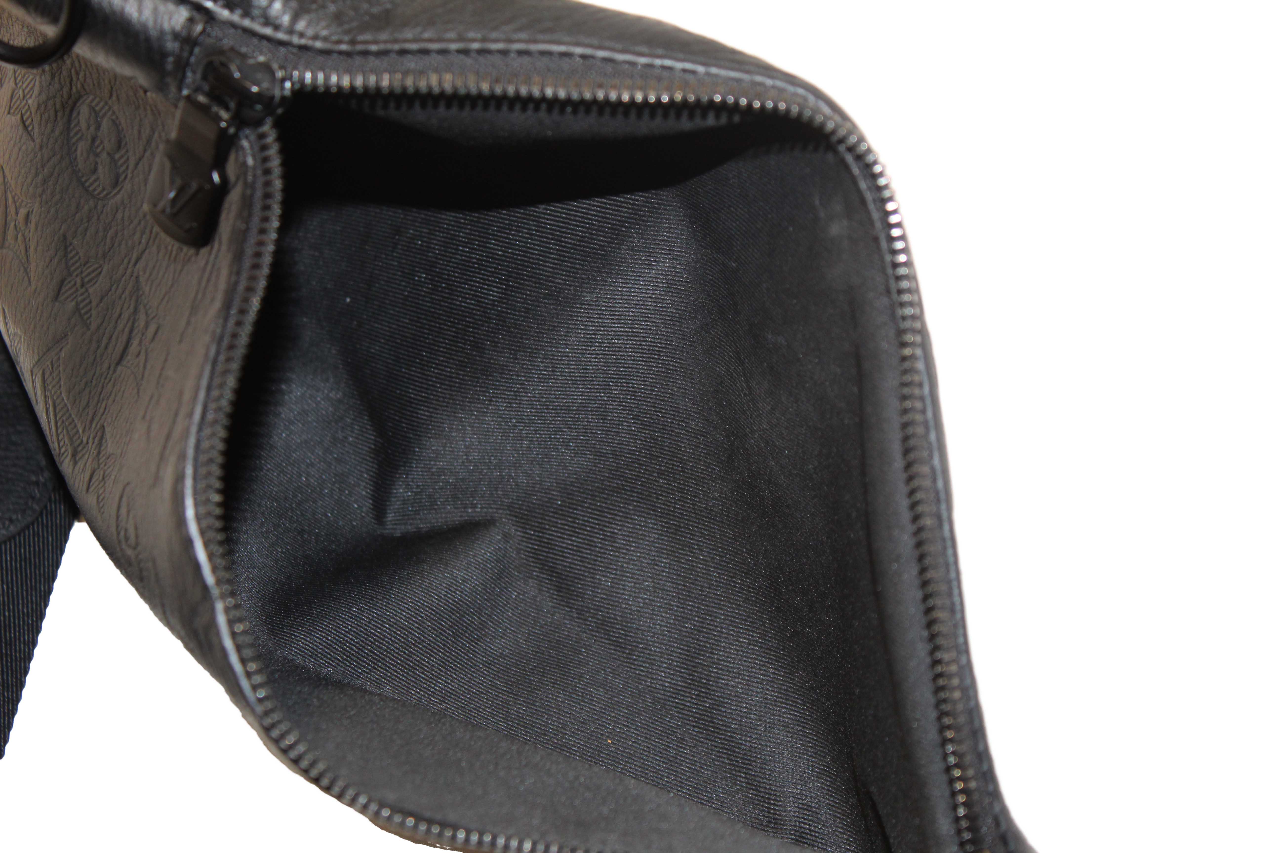 Authentic Louis Vuitton Black Monogram Shadow Calfskin Leather Duo Slingbag