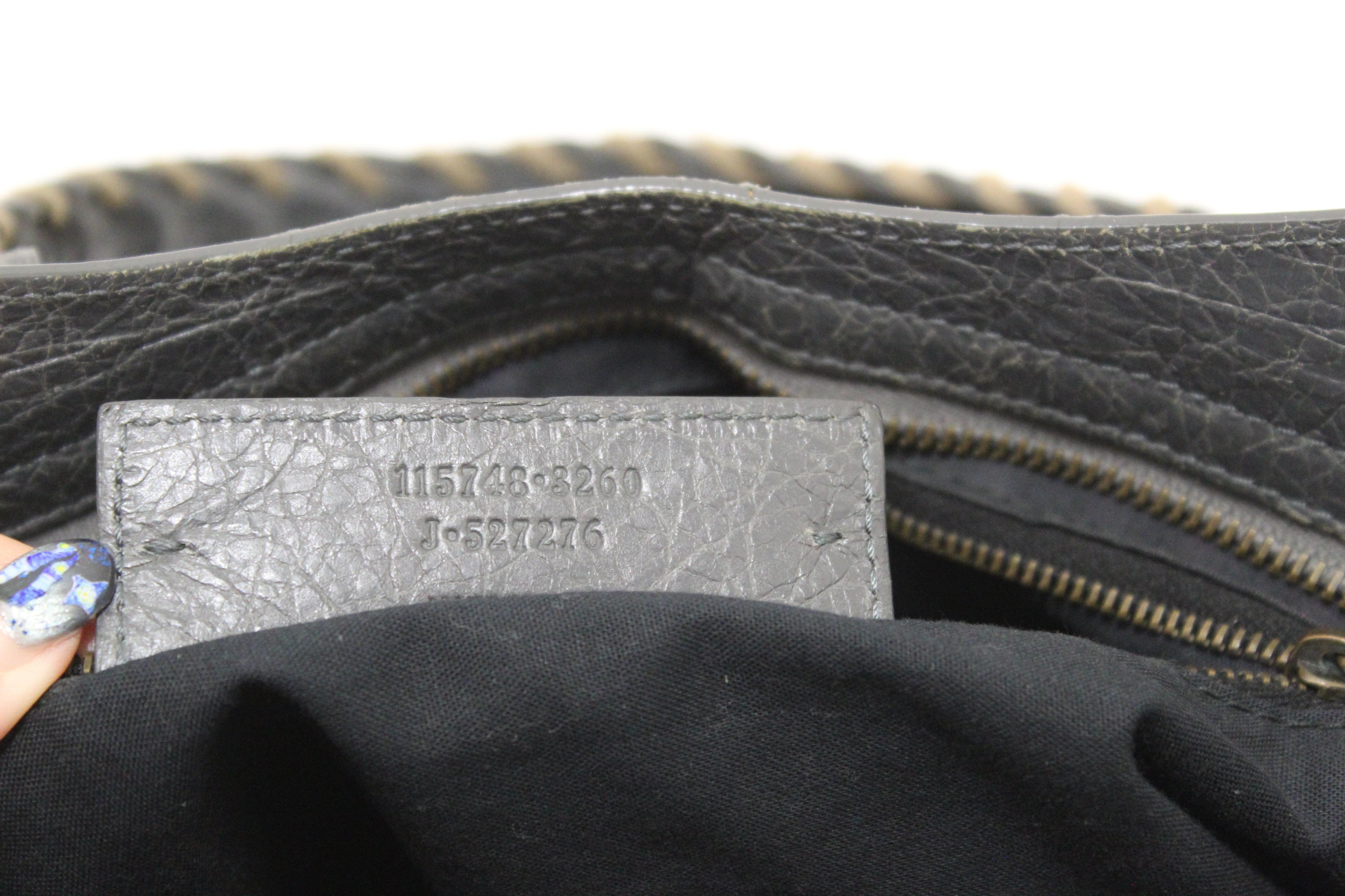 Authentic Balenciaga Grey Classic City Lambskin Leather Shoulder Bag