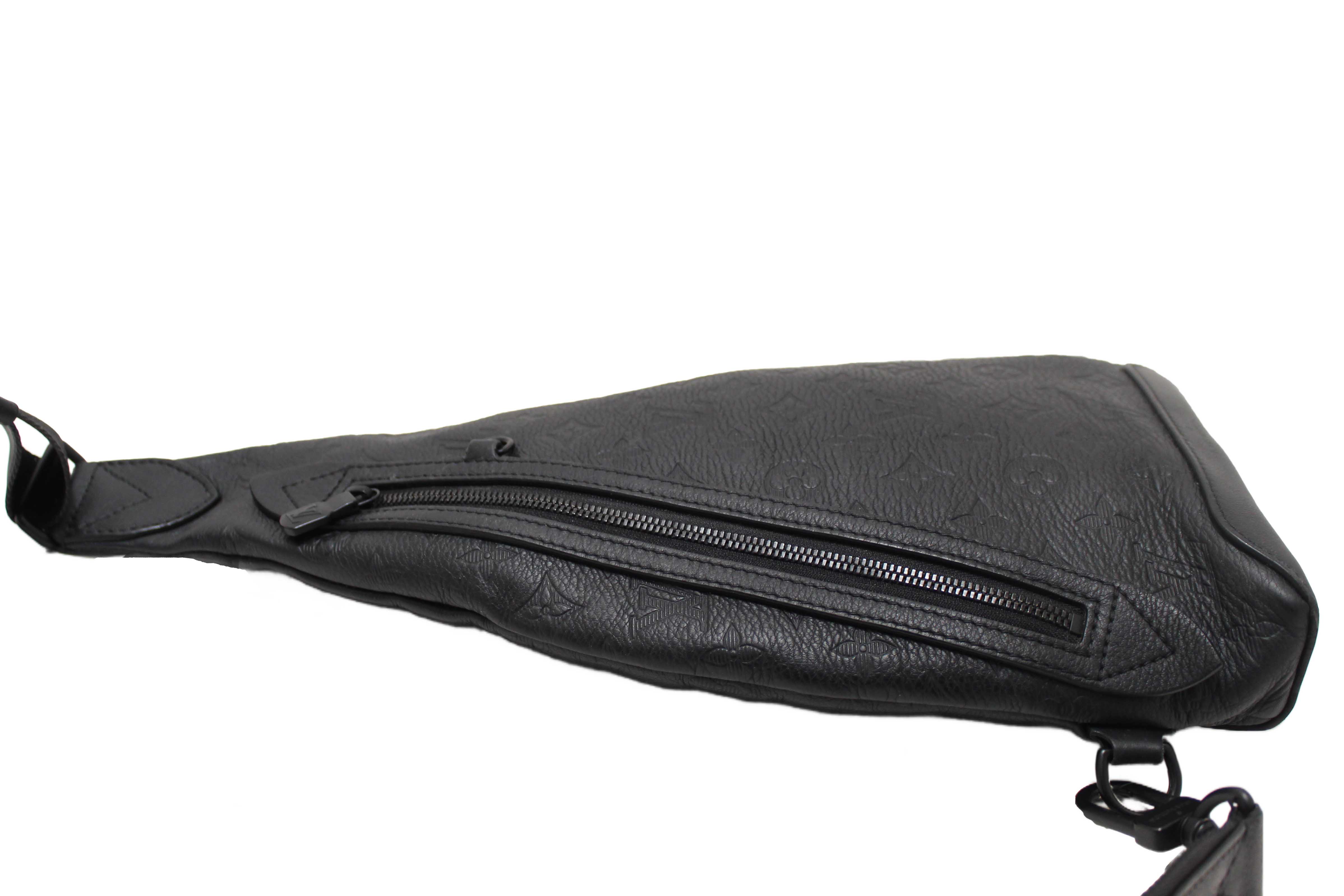 Authentic Louis Vuitton Black Monogram Shadow Calfskin Leather Duo Slingbag