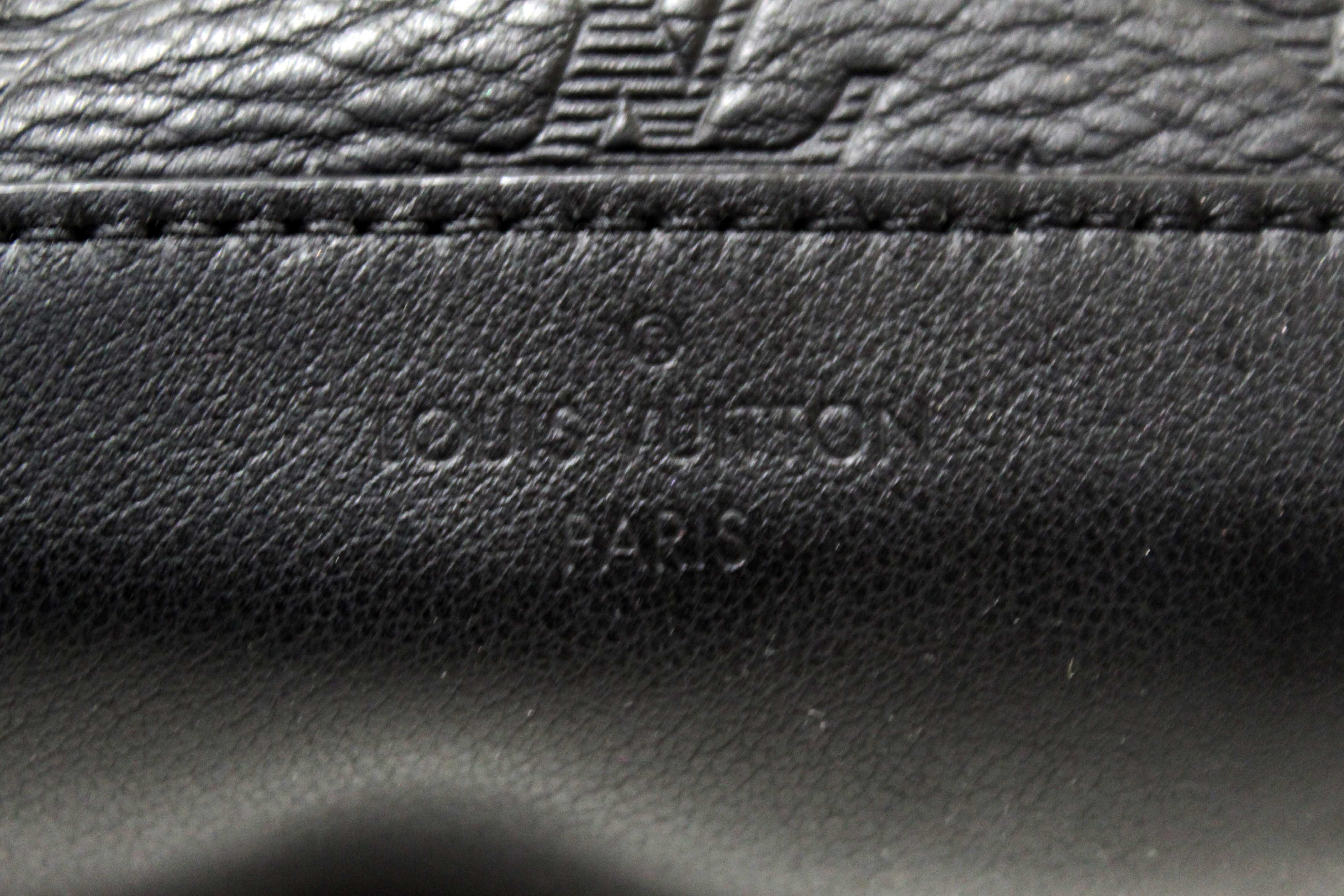 Authentic Louis Vuitton Black Monogram Shadow Calfskin Leather Duo Slingbag