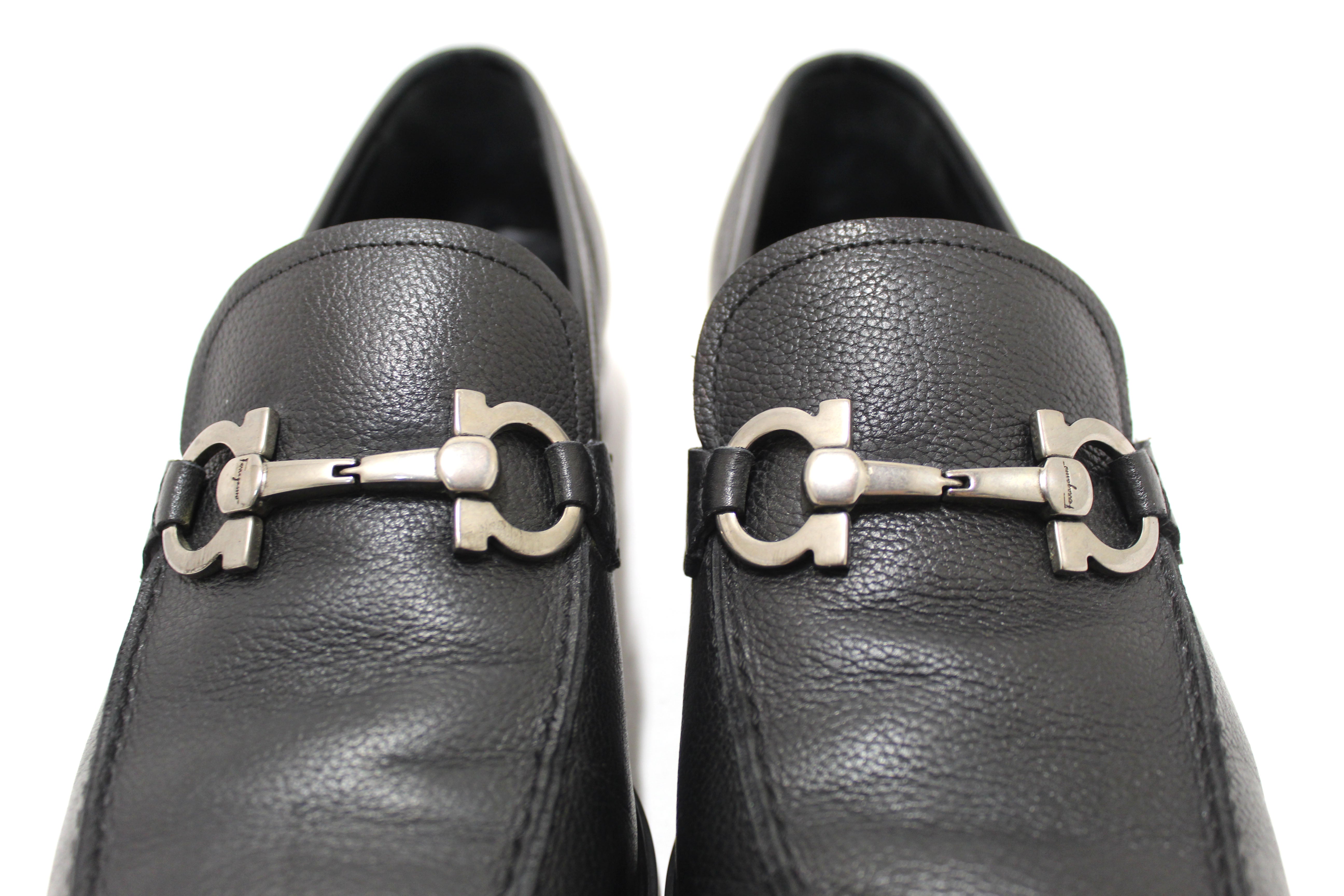 Authentic Salvatore Ferragamo Men's Black Flori Calf Leather Loafer Dr ...