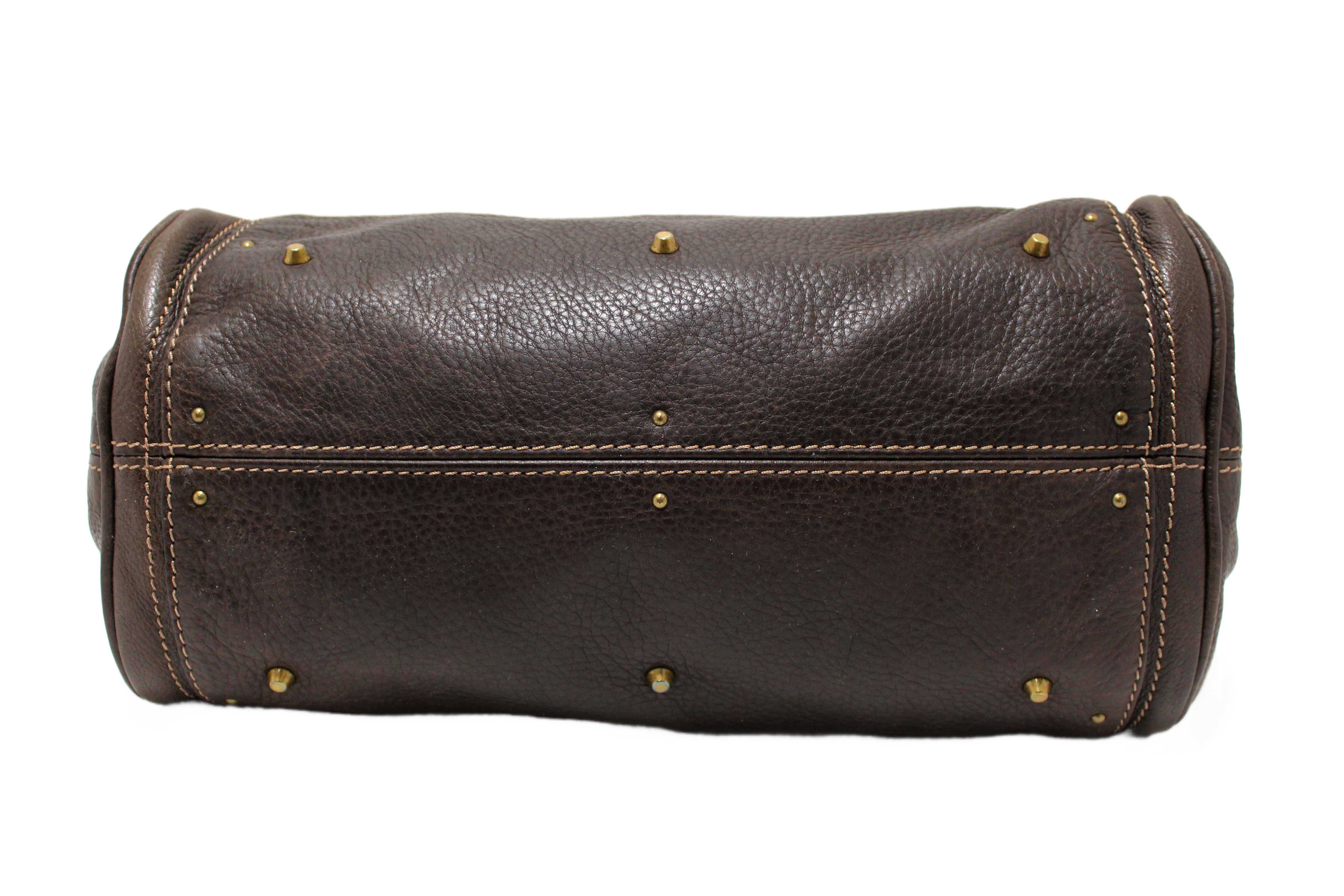 Authentic Chloe Brown Pebbled Leather Paddington Satchel Bag