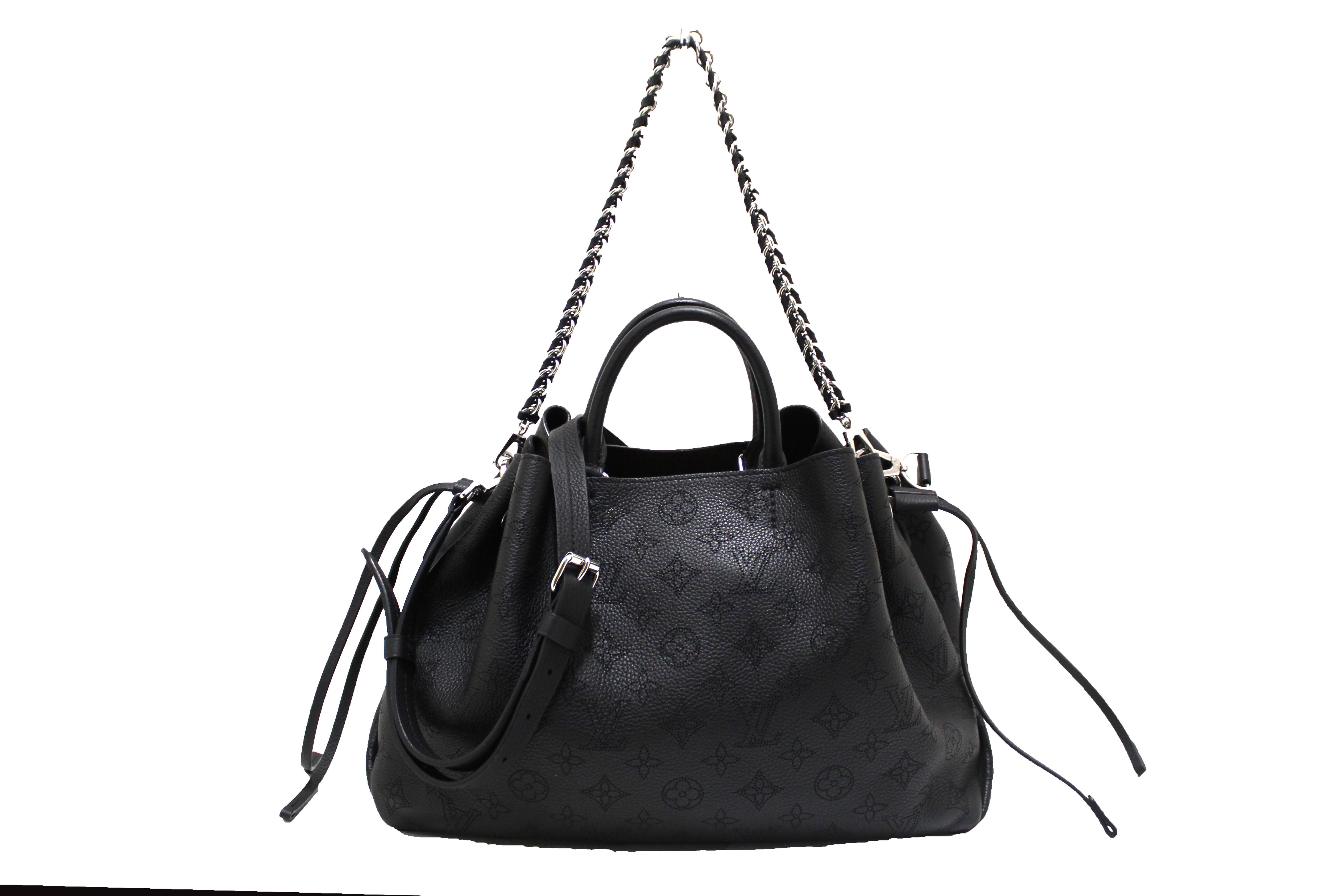 Louis+Vuitton+Bella+Tote+Black+Perforated+Mahina+Leather for sale online