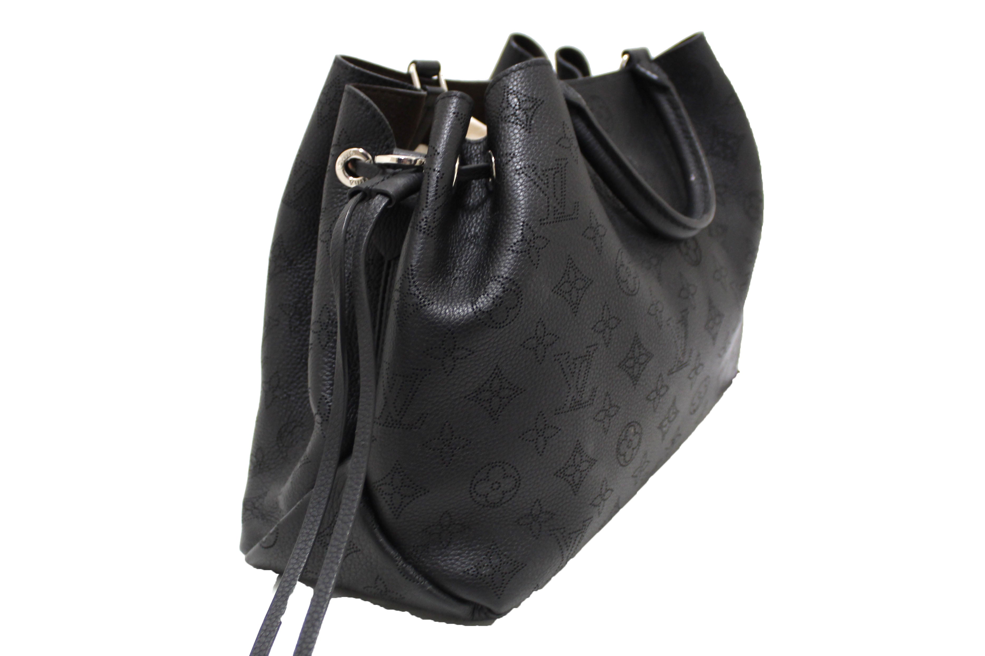 Louis+Vuitton+Bella+Tote+Black+Perforated+Mahina+Leather for sale online