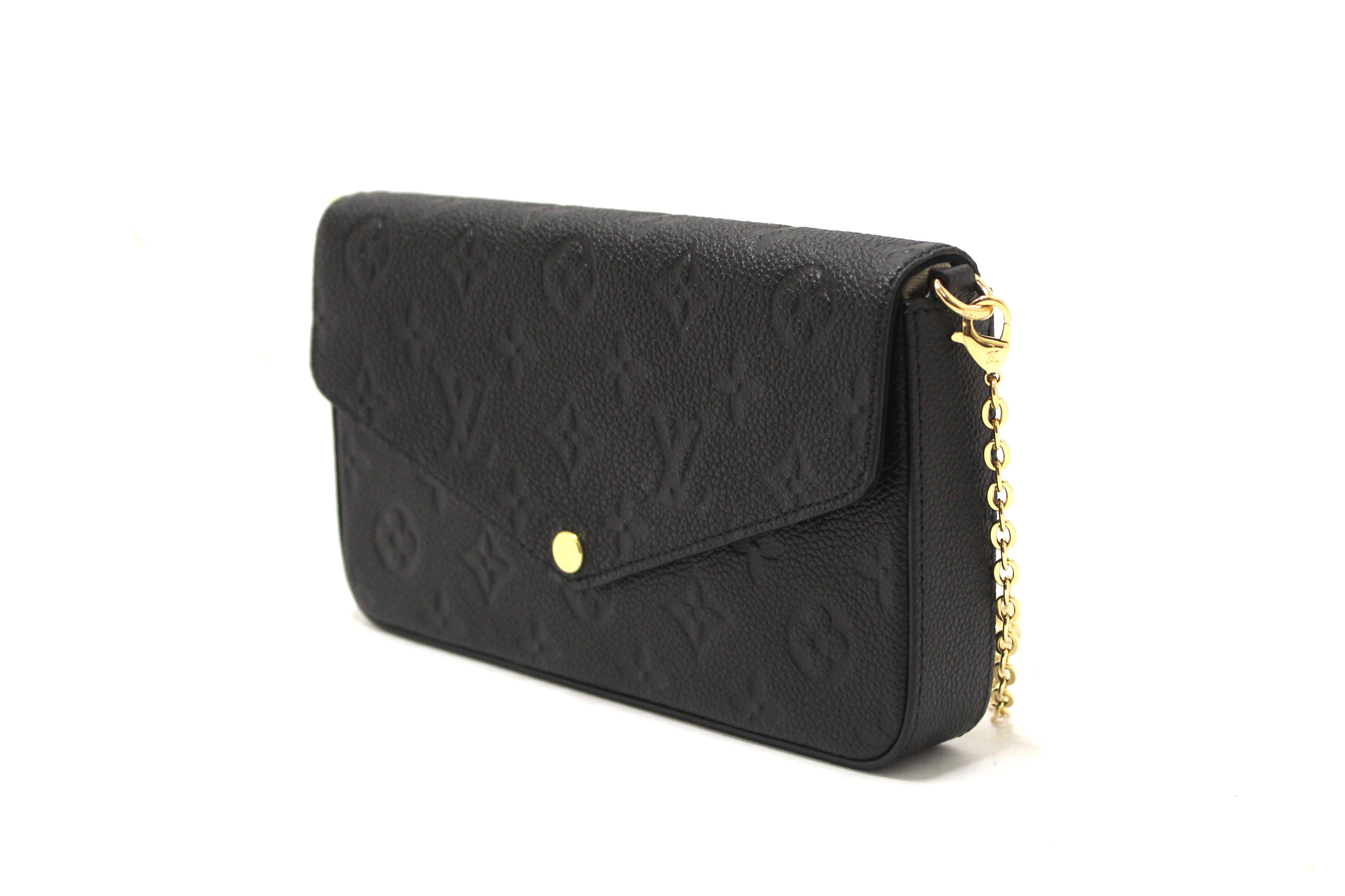 NEW Authentic Louis Vuitton Black Monogram Empreinte Felicie Pochette Bag