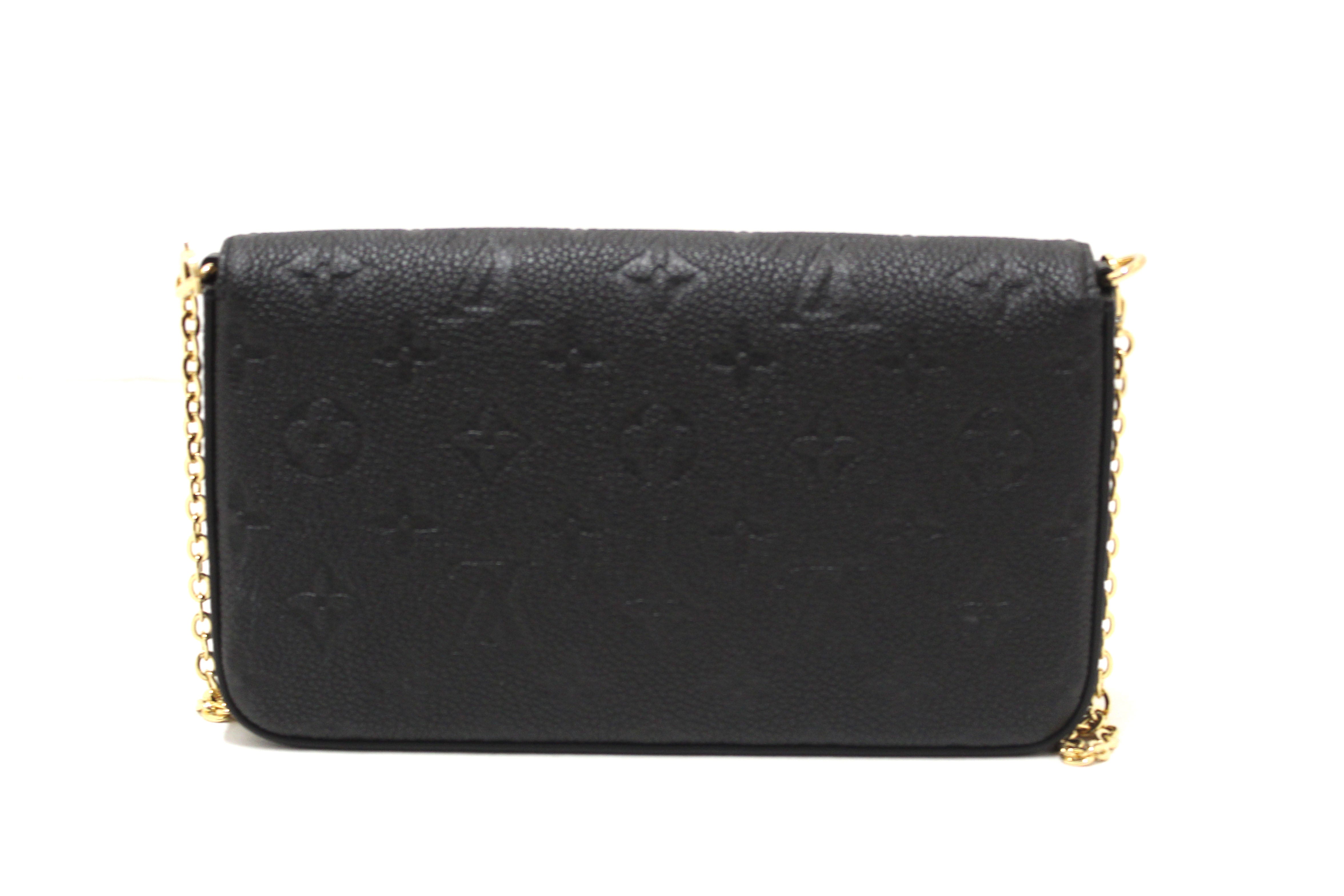 NEW Authentic Louis Vuitton Black Monogram Empreinte Felicie Pochette Bag