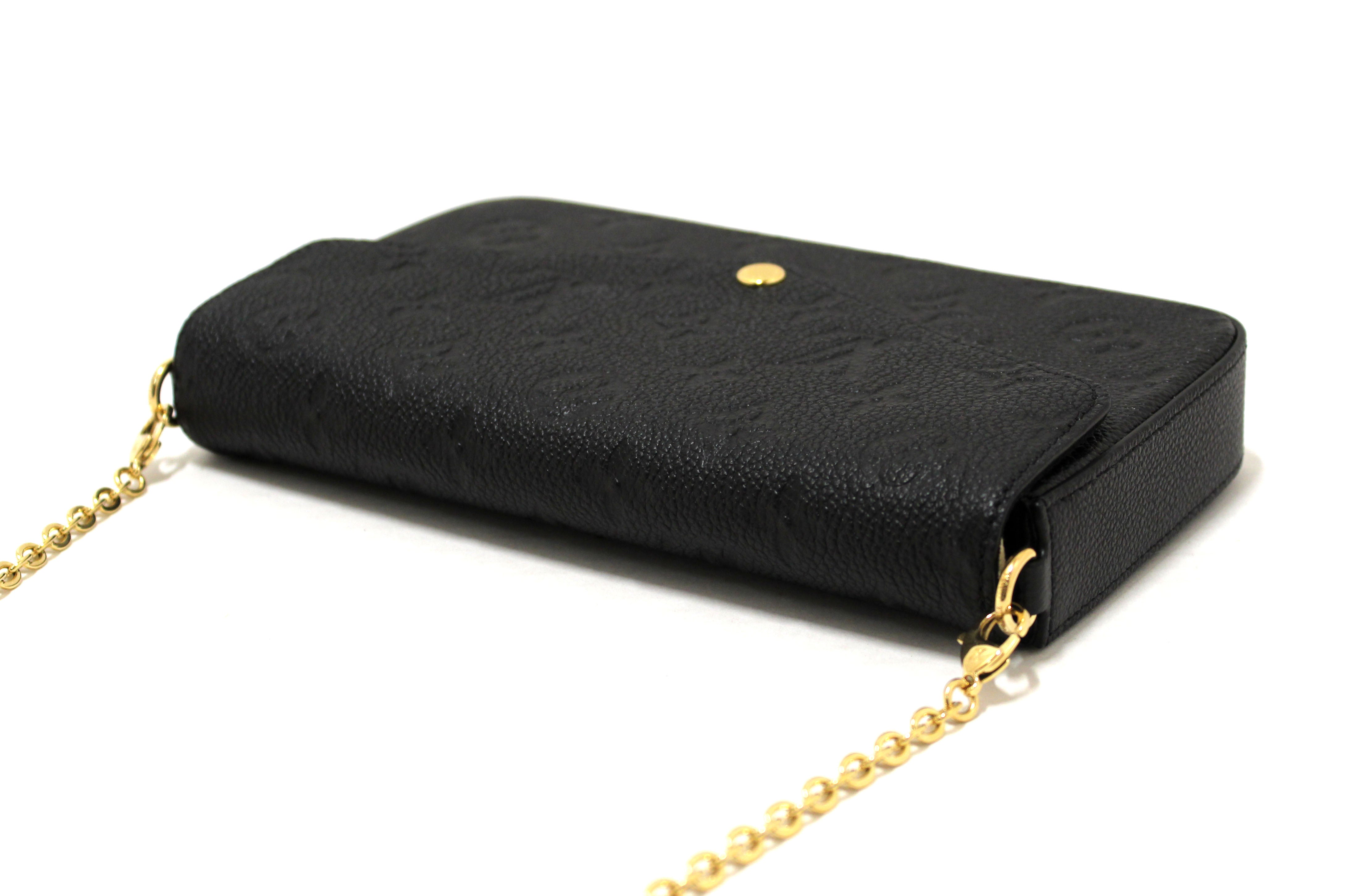 NEW Authentic Louis Vuitton Black Monogram Empreinte Felicie Pochette Bag
