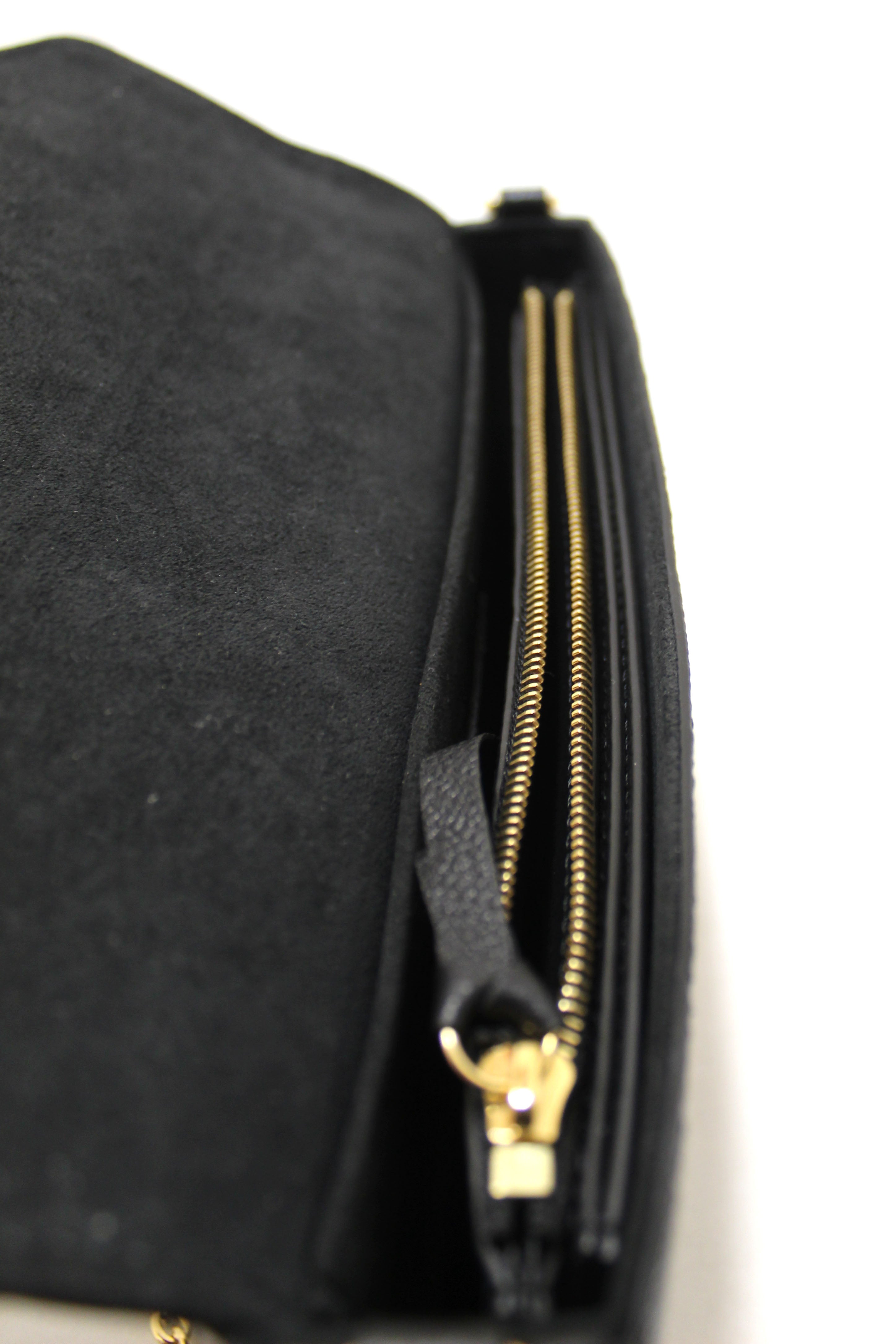 NEW Authentic Louis Vuitton Black Monogram Empreinte Felicie Pochette Bag
