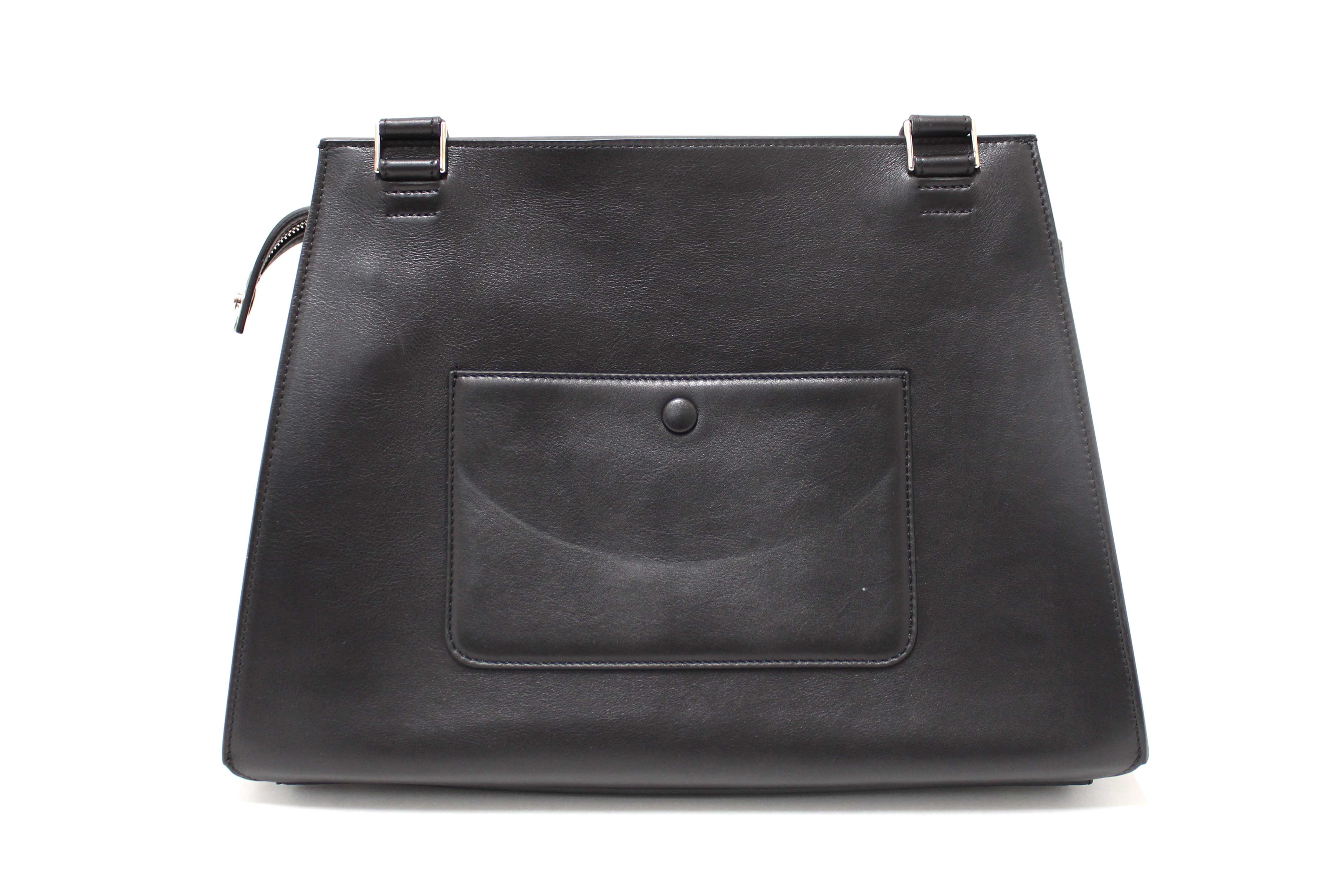 Authentic Celine Python and Black Leather Medium Edge Shoulder Bag