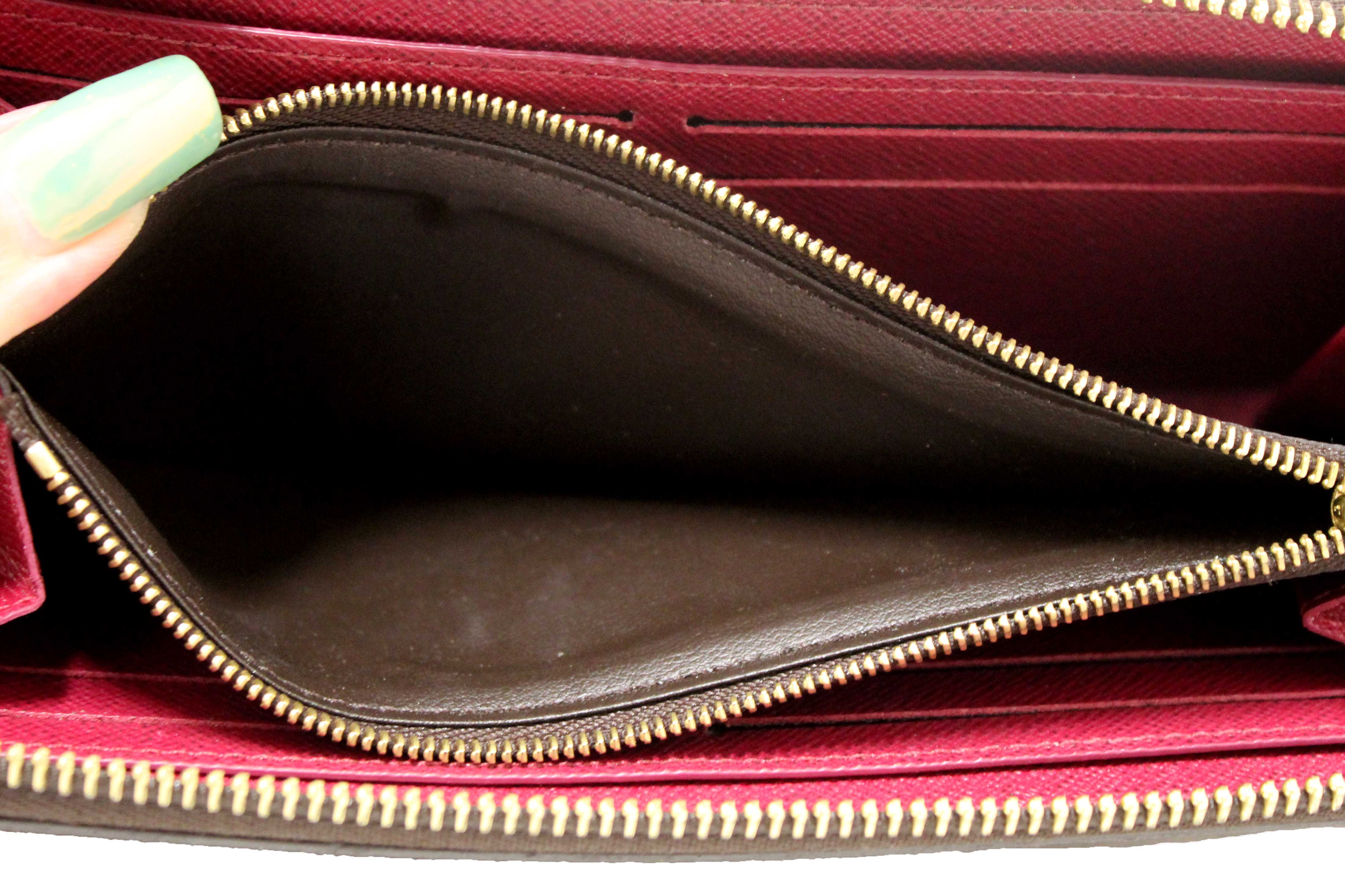 Authentic Louis Vuitton Classic Monogram Fuchsia Clemence Wallet