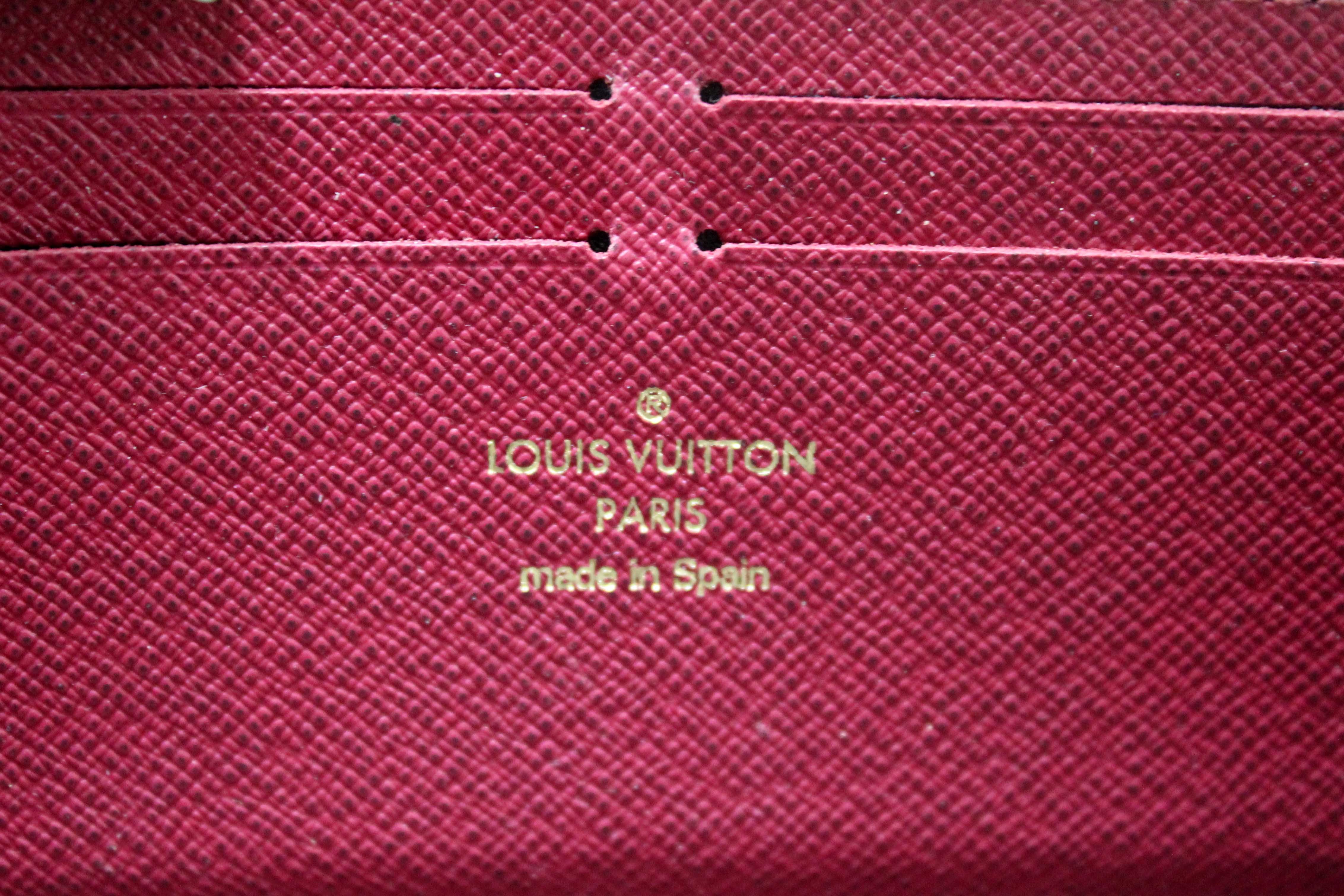 Authentic Louis Vuitton Classic Monogram Fuchsia Clemence Wallet