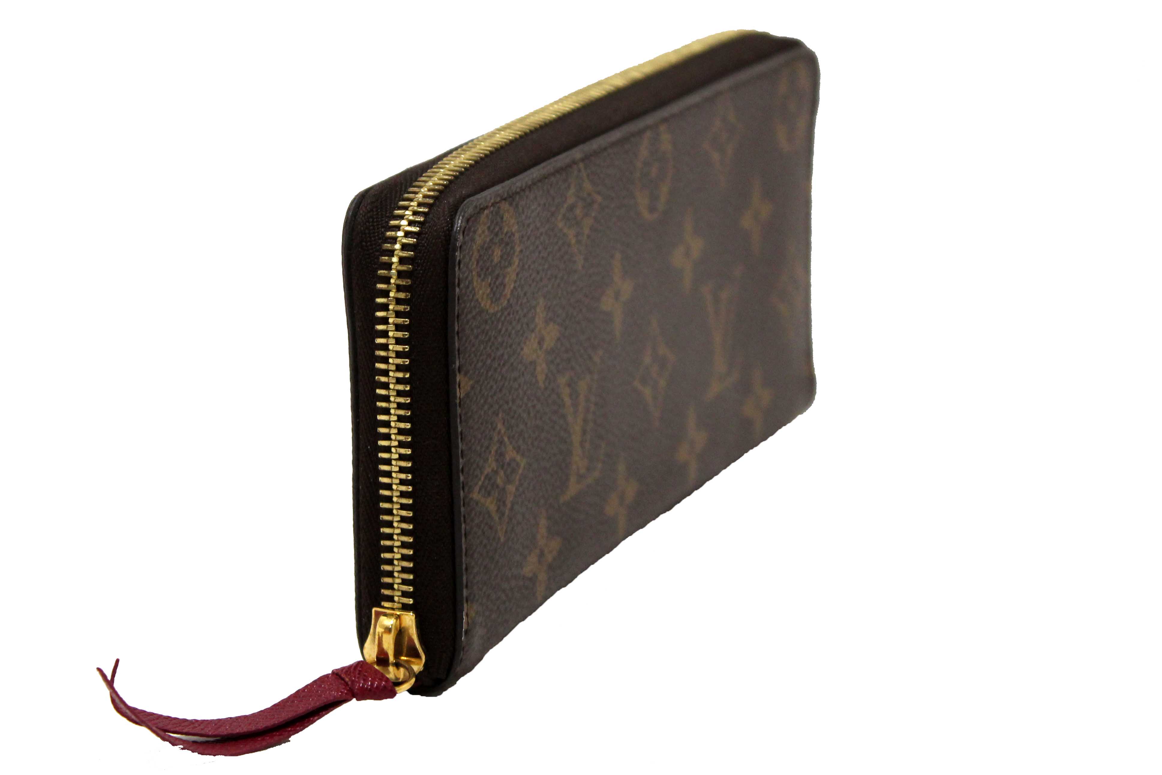 Authentic Louis Vuitton Classic Monogram Fuchsia Clemence Wallet