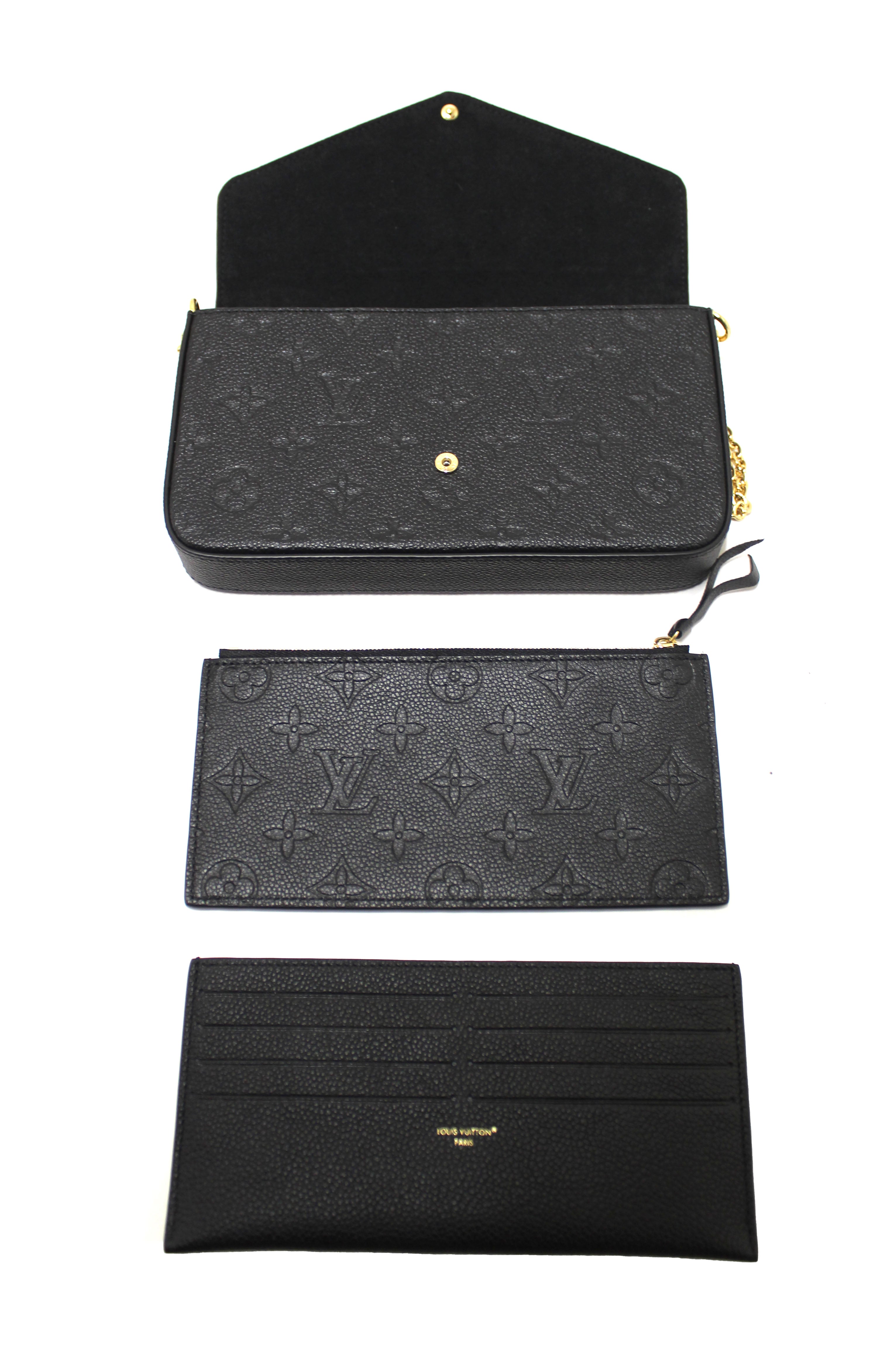 NEW Authentic Louis Vuitton Black Monogram Empreinte Felicie Pochette Bag