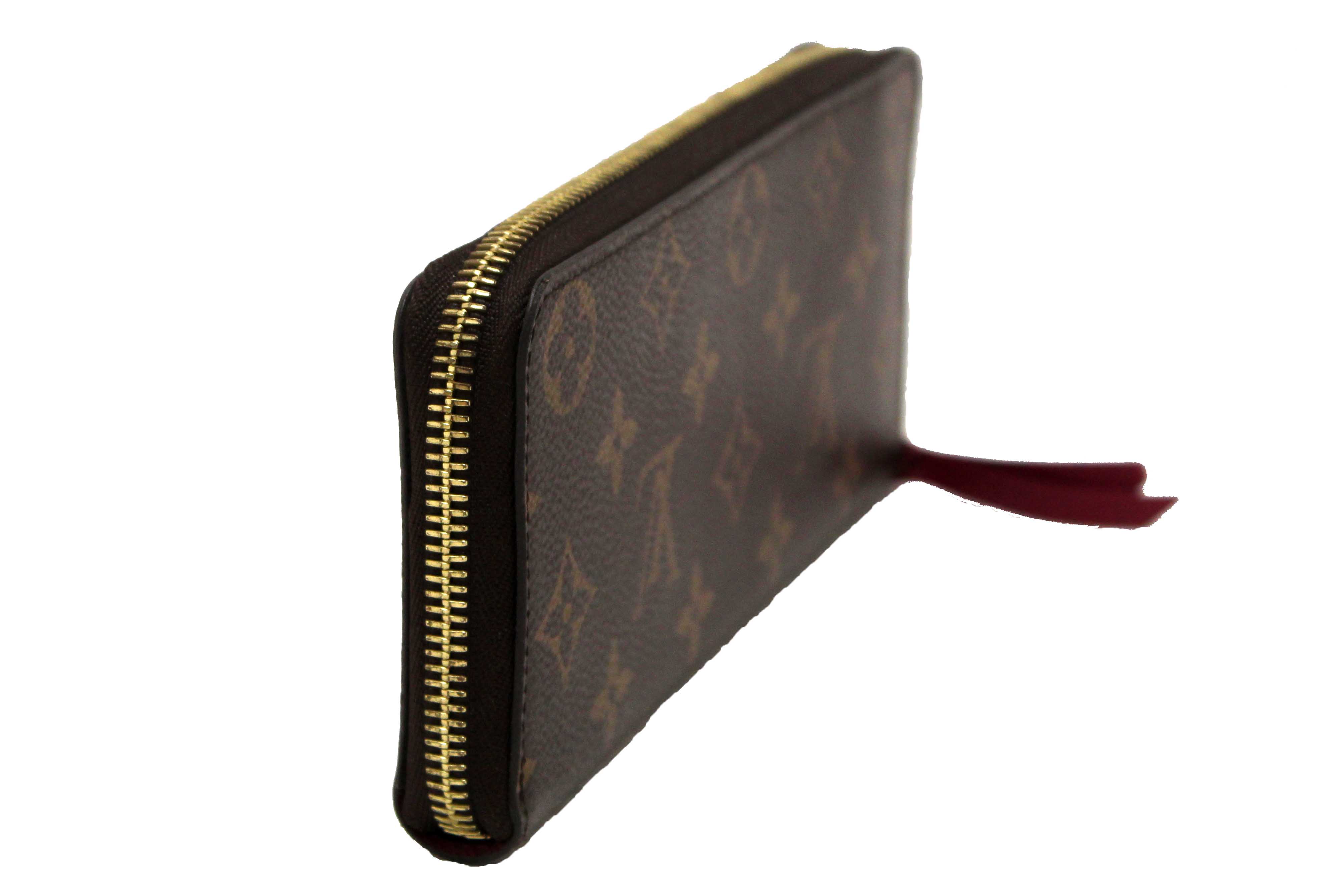Authentic Louis Vuitton Classic Monogram Fuchsia Clemence Wallet